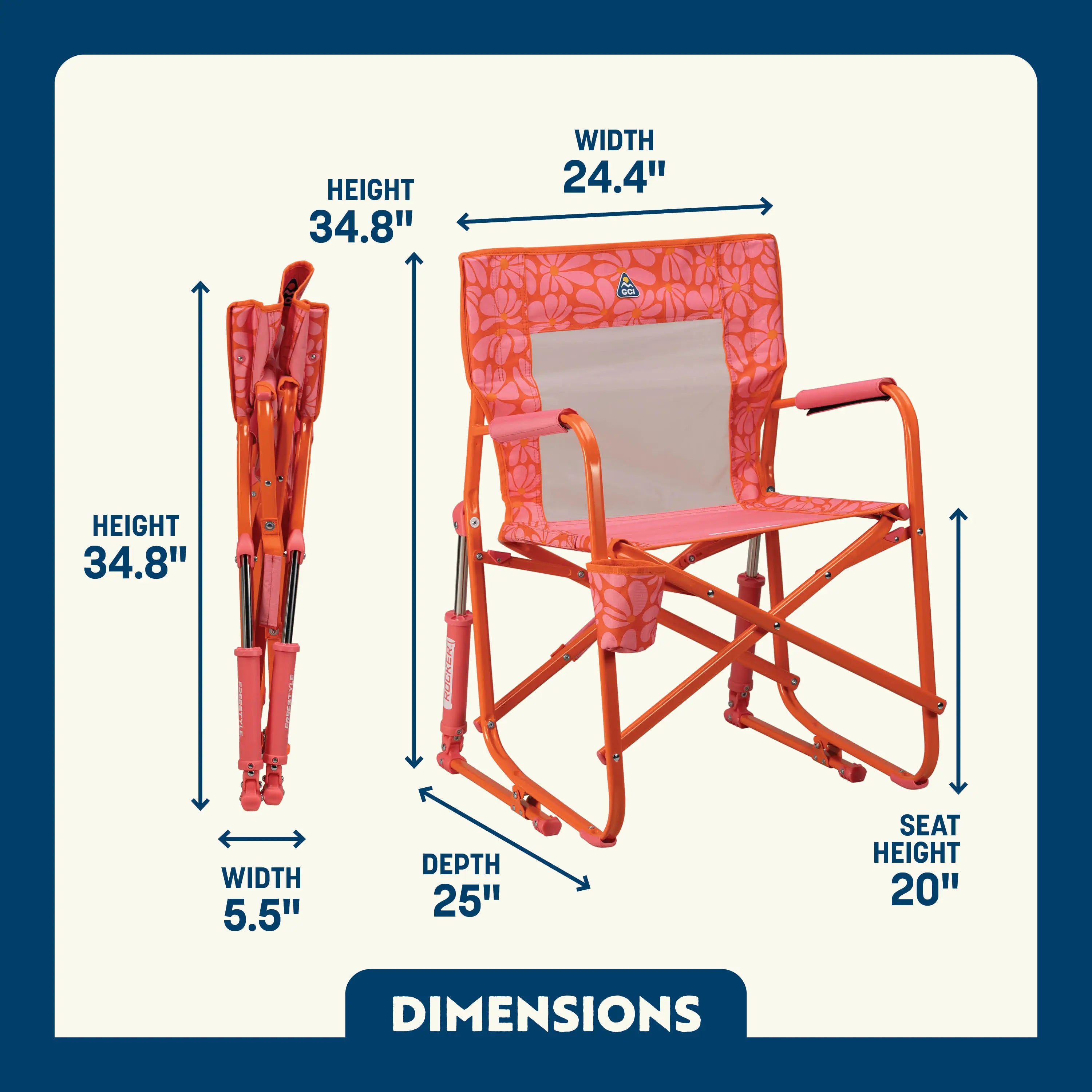 Freestyle Rocker™ - Portable and Adjustable Rocking Chair for Outdoor, Camping, and Relaxation | Perfect for Backyard, Beach, and Travel Use