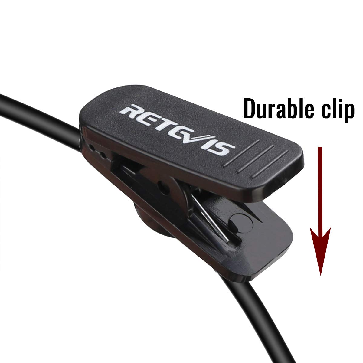 Retevis RT22 Walkie Talkie Earpiece with Microphone - 2 Pin Ear Hook Headset for RT22/RT68/RT21/H-777/RT86/RB68 Radios - Compatible with Kenwood & Arcshell Two-Way Radios (1 Pack) - Ideal for Security, Construction & Outdoor Activities