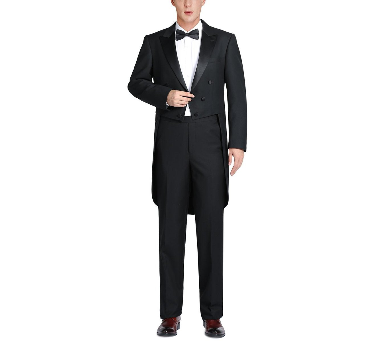 Alessandro Vitello by Renoir Classic Fit Tuxedo Suit with Peak Lapel - Formal Black Dress Suit for Weddings, Galas & Special Occasions