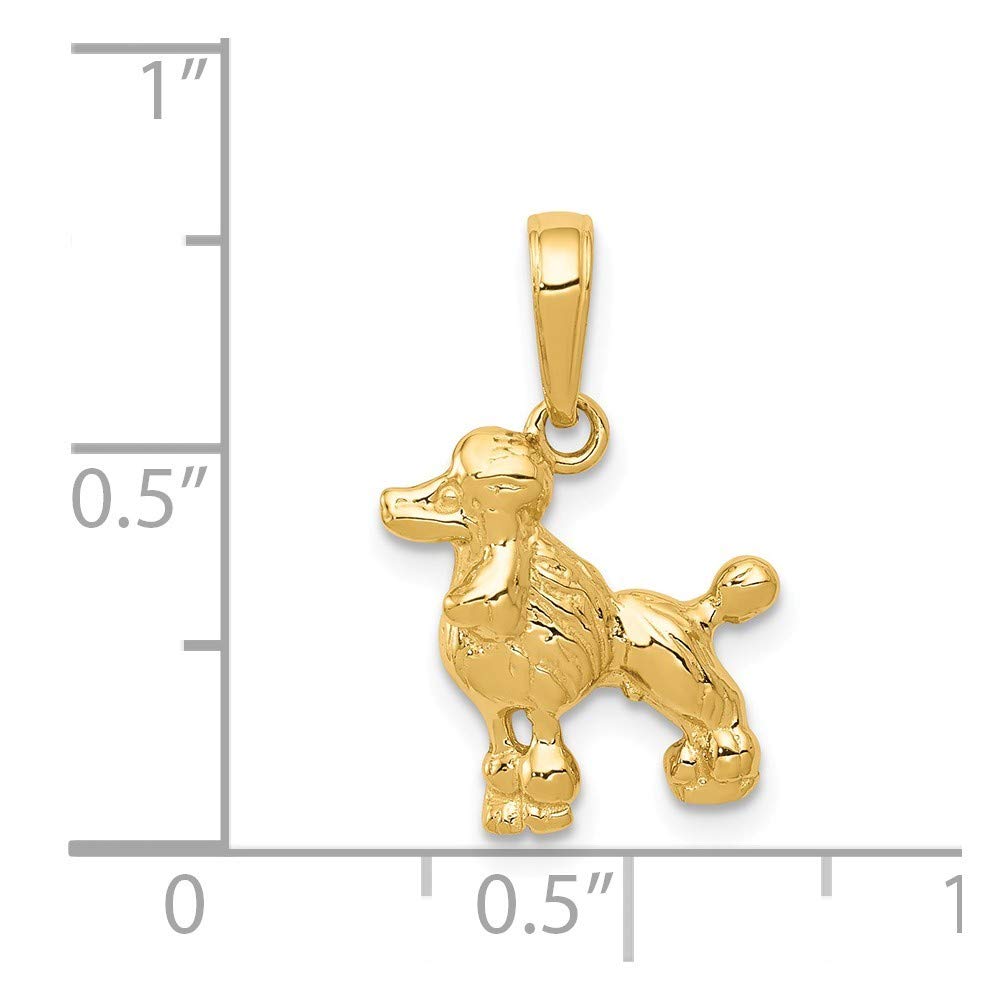 14K Yellow Gold Poodle Dog Pendant Necklace - Roy Rose Jewelry - Perfect Gift for Dog Lovers, Pet Owners & Animal Enthusiasts - Ideal for Birthdays, Anniversaries & Special Occasions