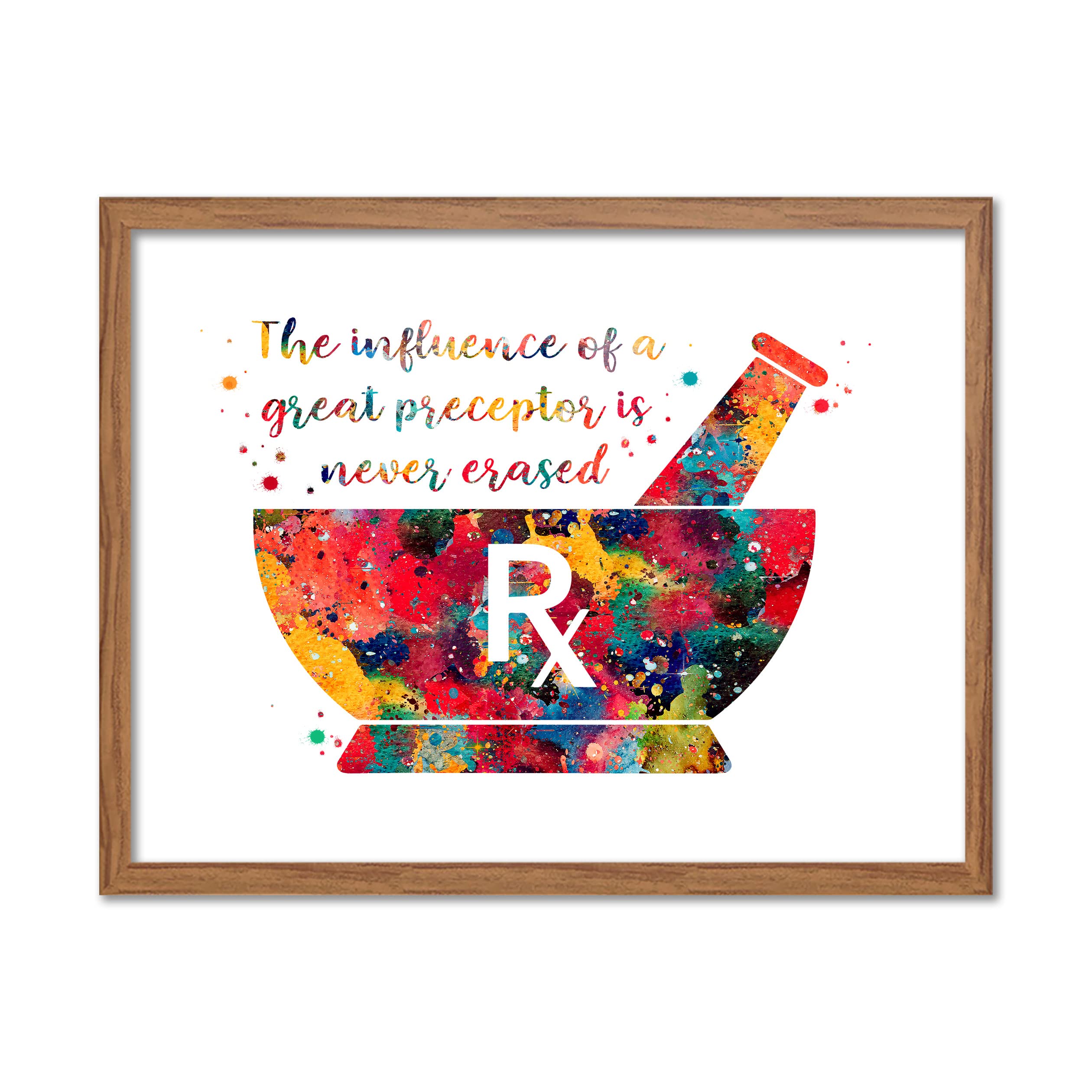 Pharmacist Mortar and Pestle Watercolor Art Print - 8x10 Inch Unframed Pharmacy Wall Decor | Medical Office Poster, Rx Caduceus Gift for Pharmacists | Perfect for Clinic, Pharmacy, or Home Office Decor