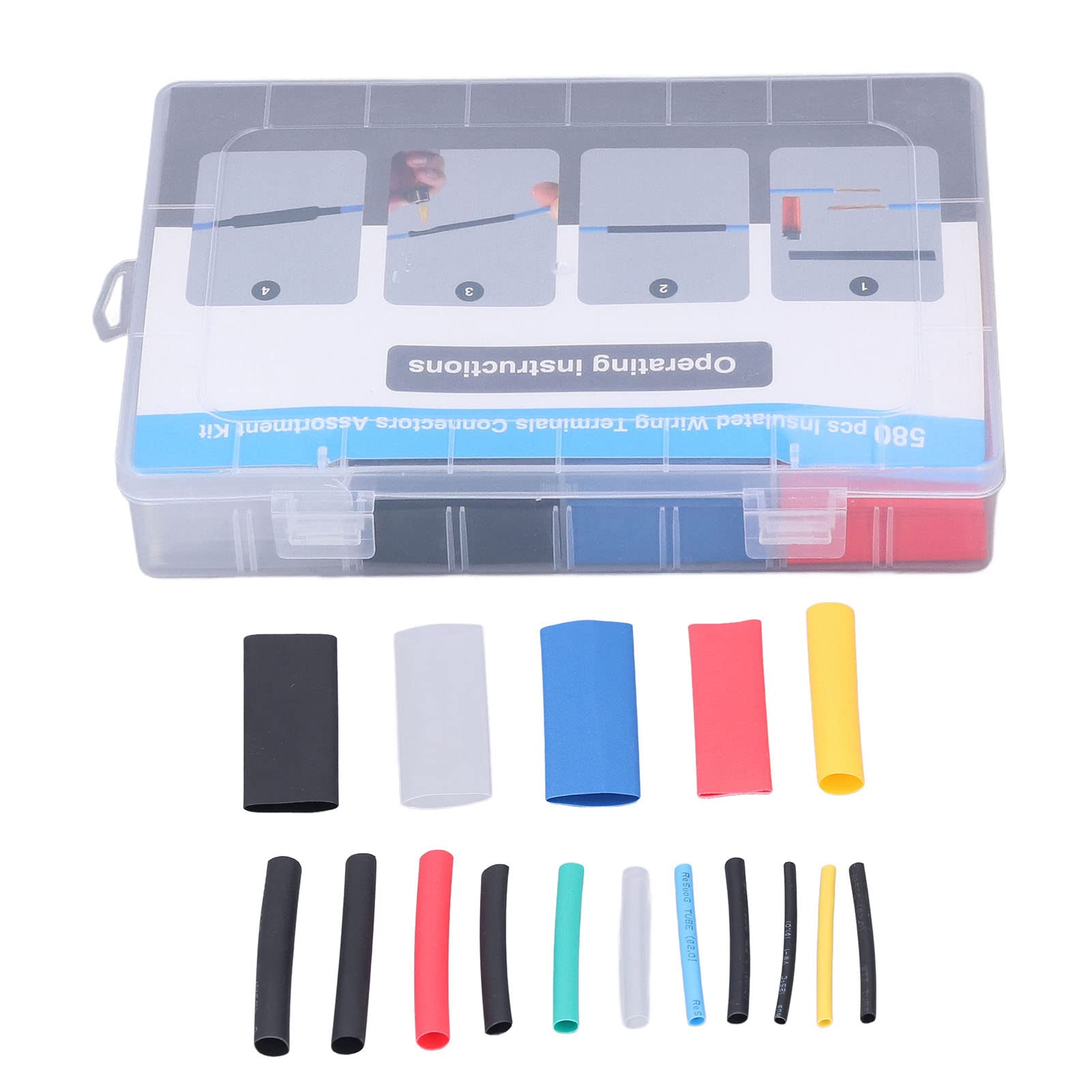 Heat Shrink Tubing Kit - 11 Sizes Insulated Shrinkable Tubes for Electrical Wiring, Marine, DIY Projects & Electronics Repair | Waterproof Wire Protection for Home, Automotive & Industrial Use