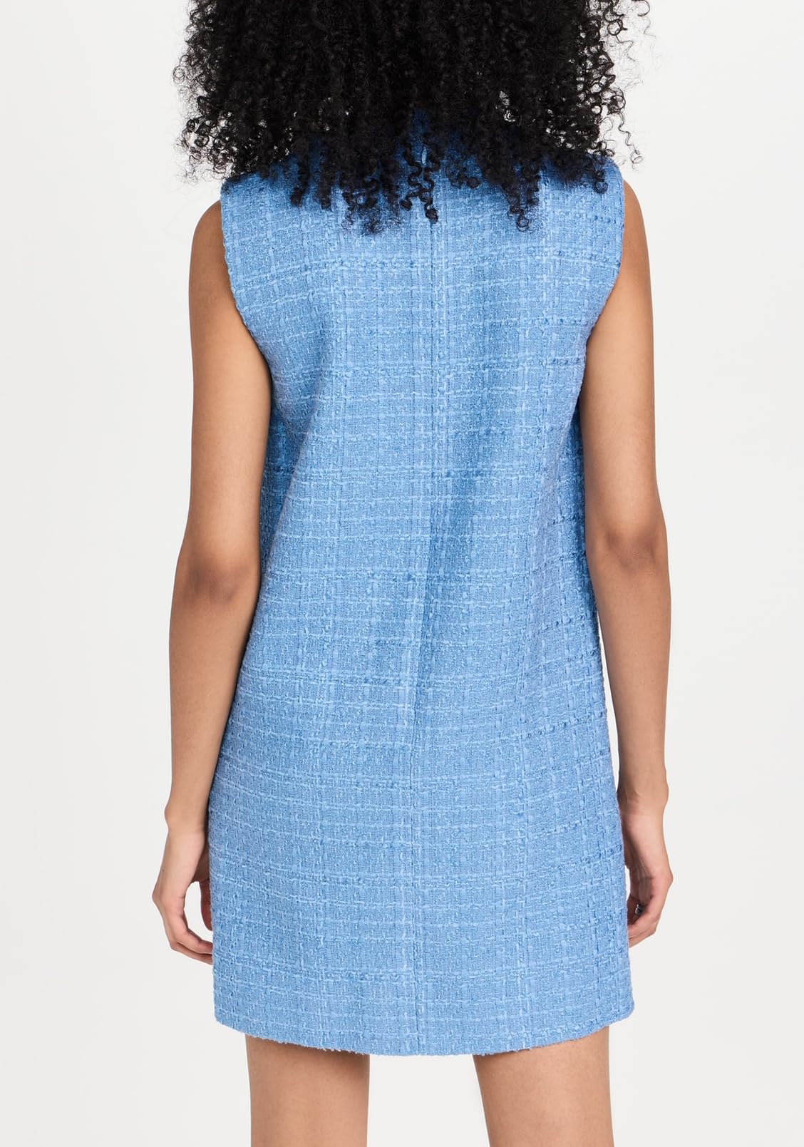 Kedera Women's Tweed Jackie Dress - Elegant Crew Neck Sleeveless Button Bodycon Mini Dress for Cocktail Party, Date Night & Office Wear