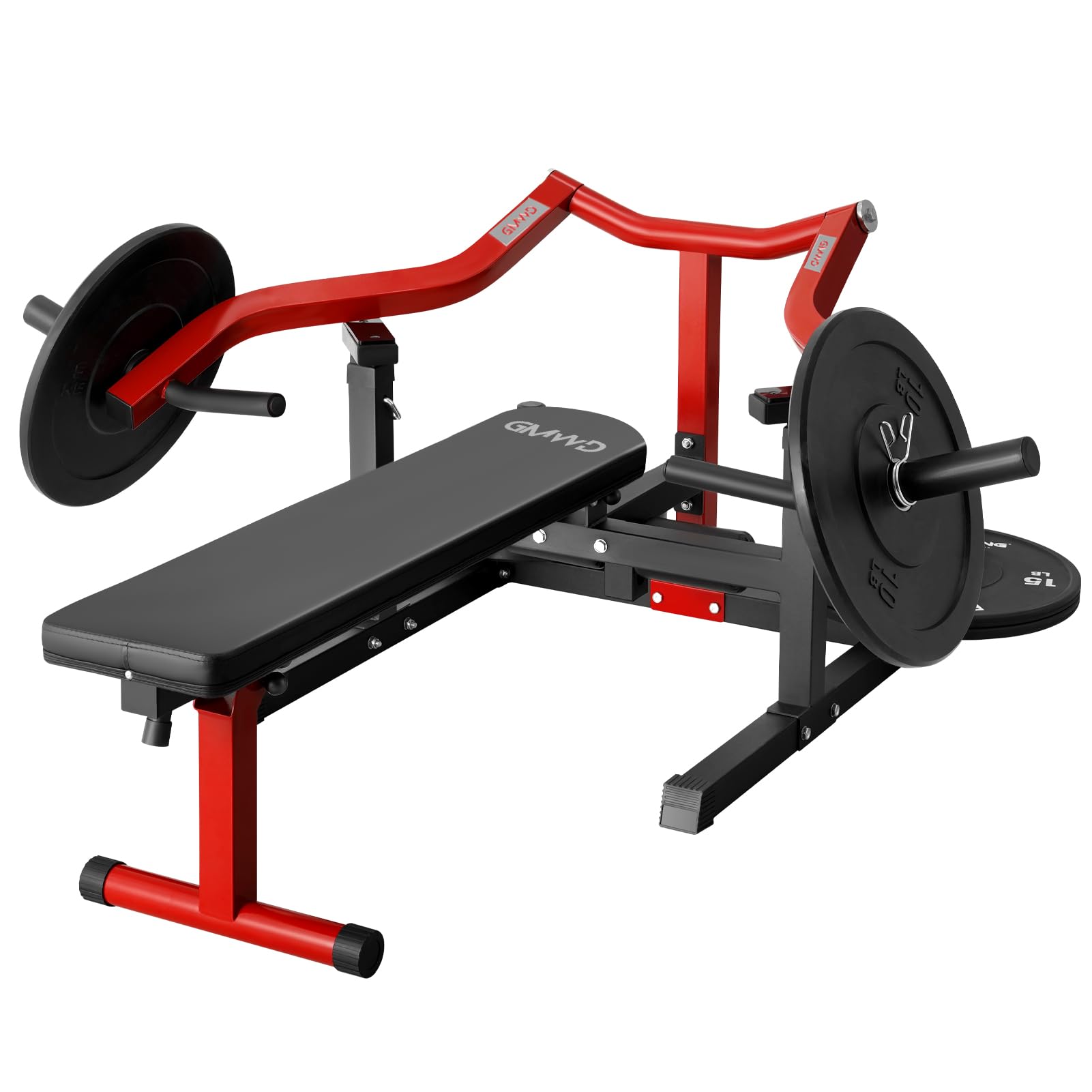 GMWD 1050LBS Chest Press Machine with Independent Converging Arms - Adjustable Flat/Incline Bench for Chest, Shoulder & Ab Workouts - Home Gym Equipment V1 - Perfect for Strength Training & Muscle Building at Home