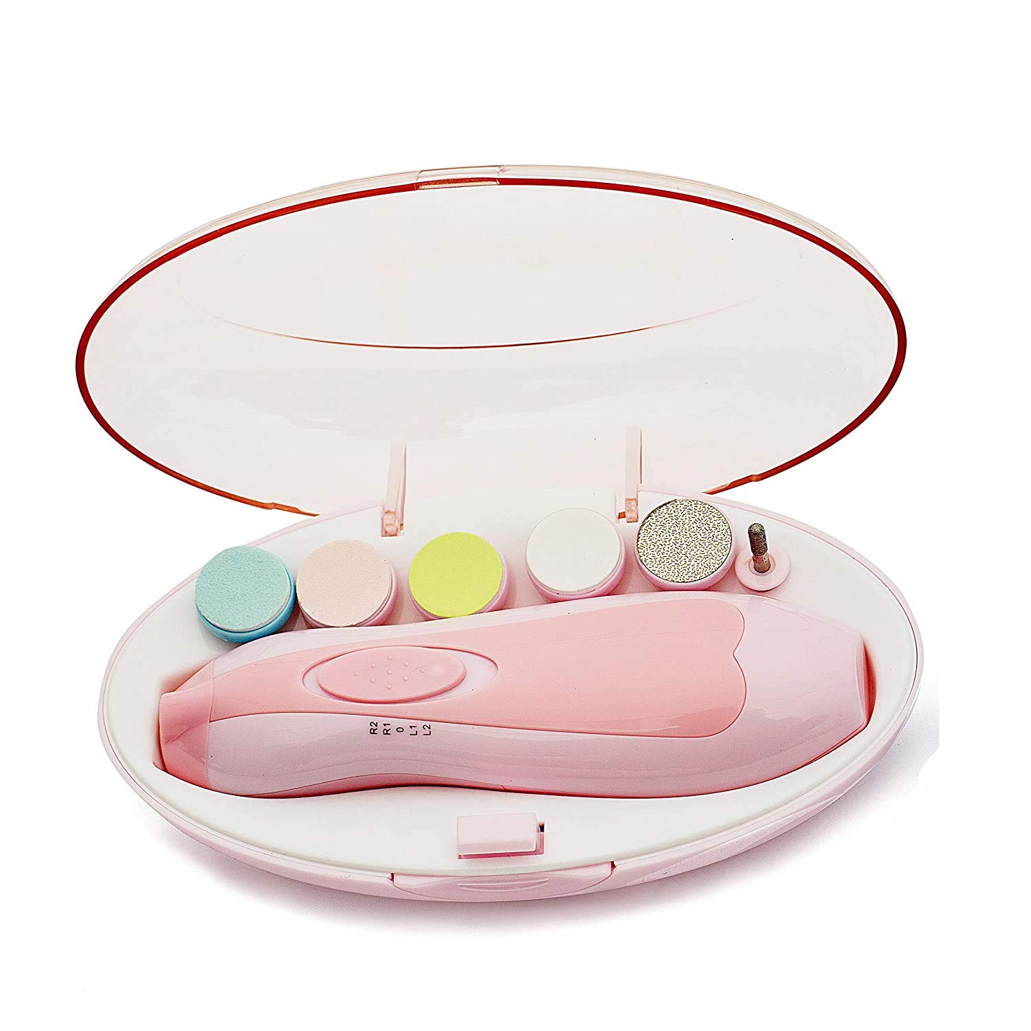 ORIGINAL MART Baby Nail Trimmer with LED Light - Safe Electric Nail Clippers Kit for Newborns, Infants & Toddlers - Gentle Fingernail & Toenail Care, Polish & Trimming - Perfect for Travel, Home Use & Baby Grooming Kits