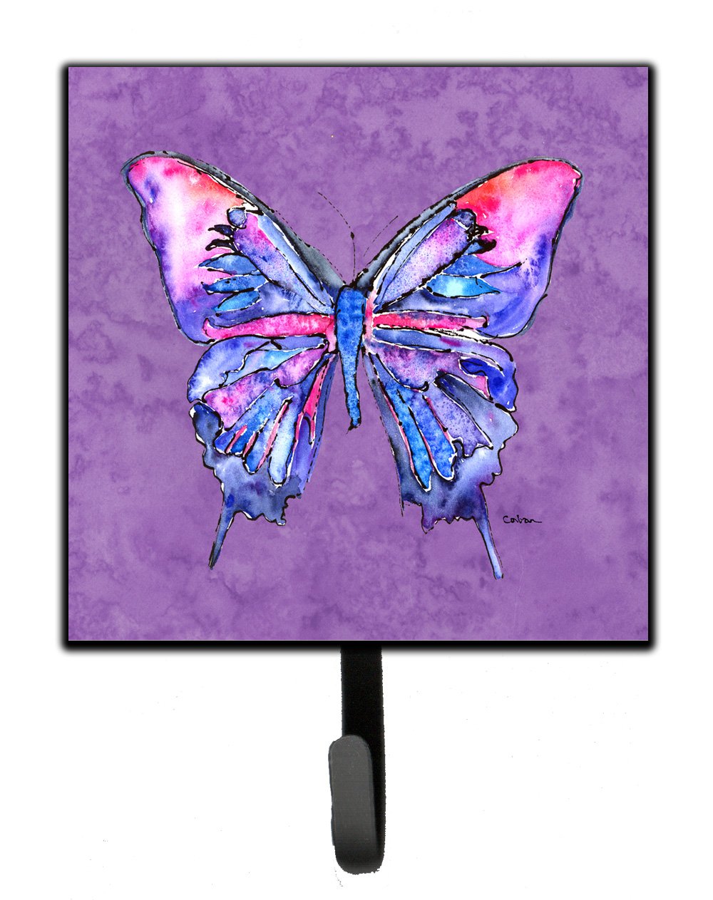 Caroline's Treasures 8860SH4 Butterfly Wall Hook - Decorative Key Holder, Coat Rack & Organizer for Keys, Leashes, Towels, Aprons | Perfect for Entryway, Kitchen & Bathroom Organization