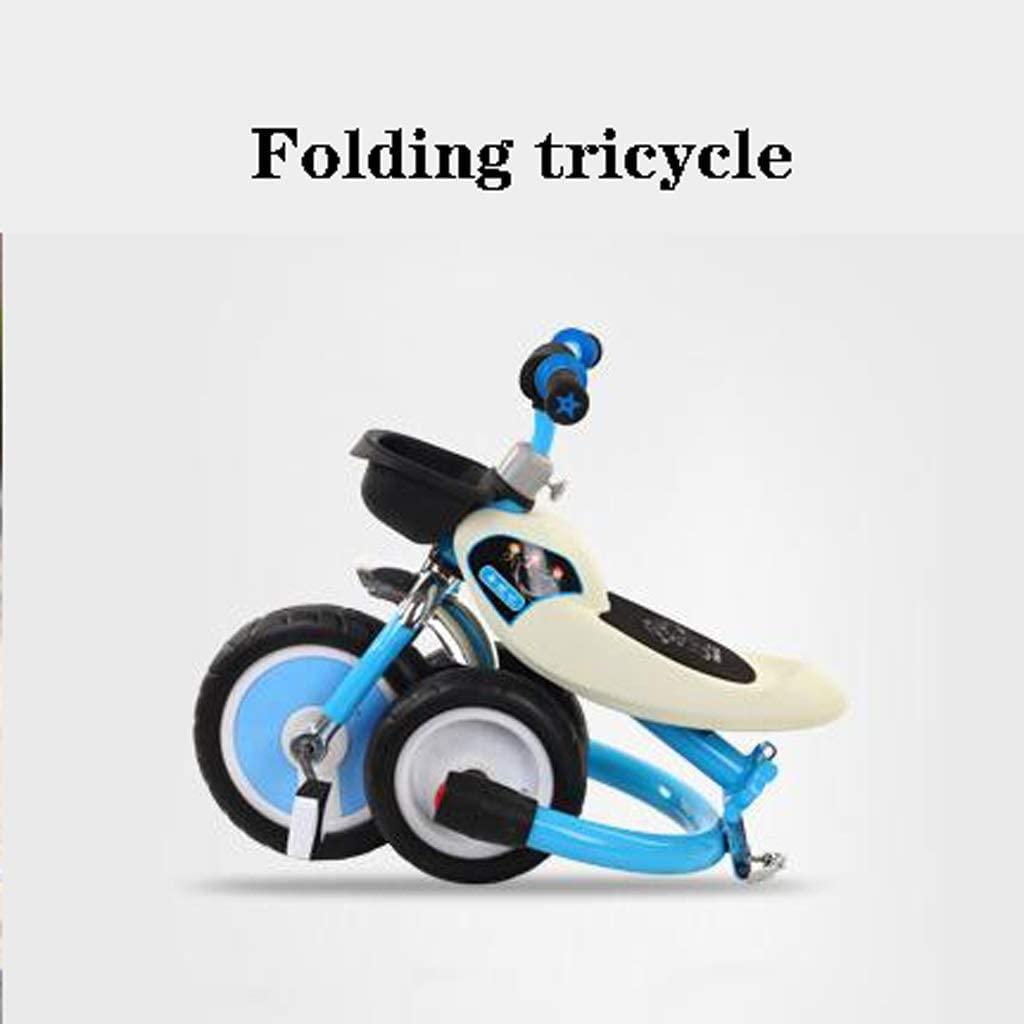 DEKD Adjustable Toddler Tricycle for Kids - Rotatable Design with Convertible Rear Wheels & Removable Pedals, Blue - Perfect for Outdoor Play, Park Rides & Learning to Cycle