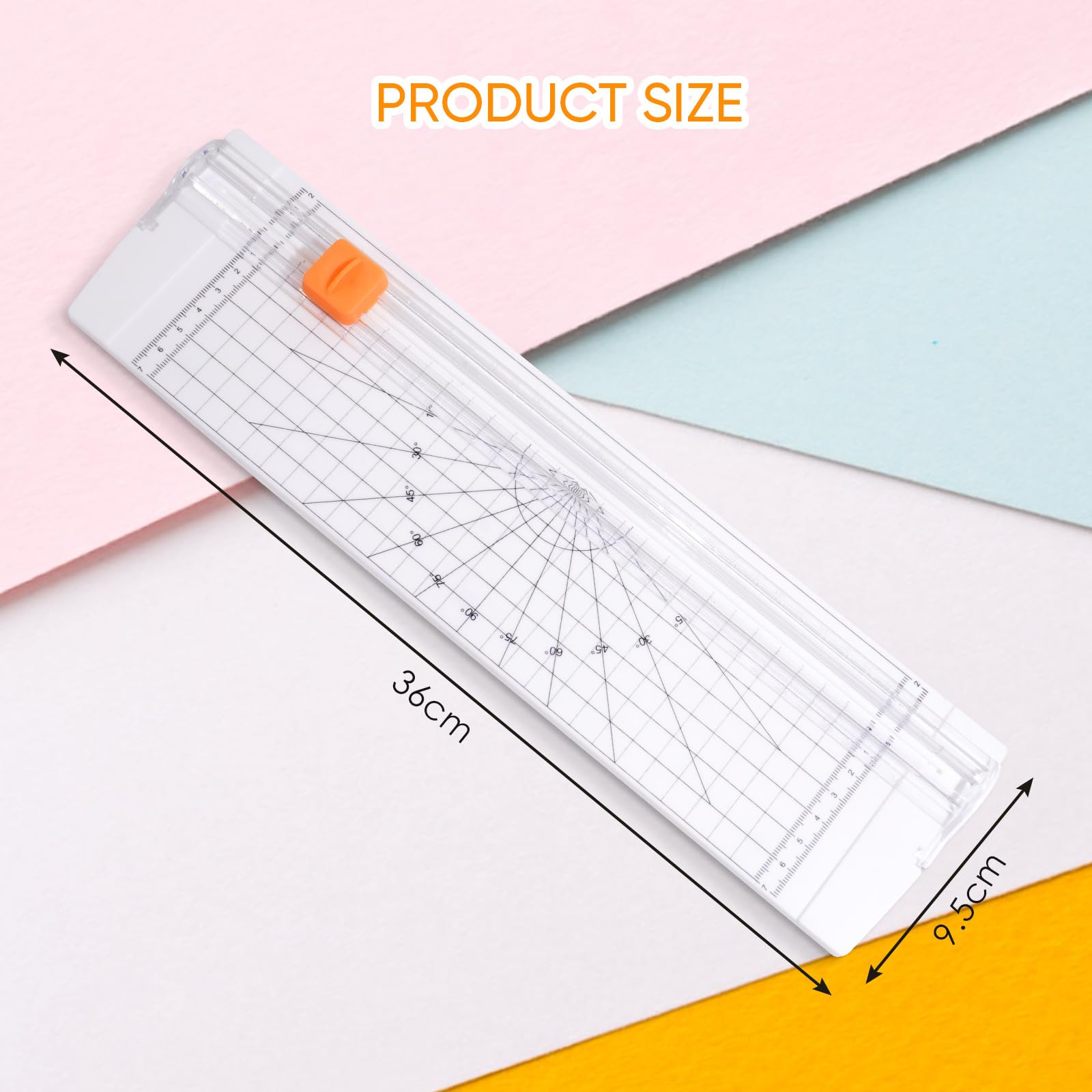 Portable 12 Inch A4 Paper Cutter - Straight Edge Scrapbooking Tool with Automatic Safety Blades for Crafting, Coupons, Labels & DIY Projects | Perfect for Office, School & Home Use (White)