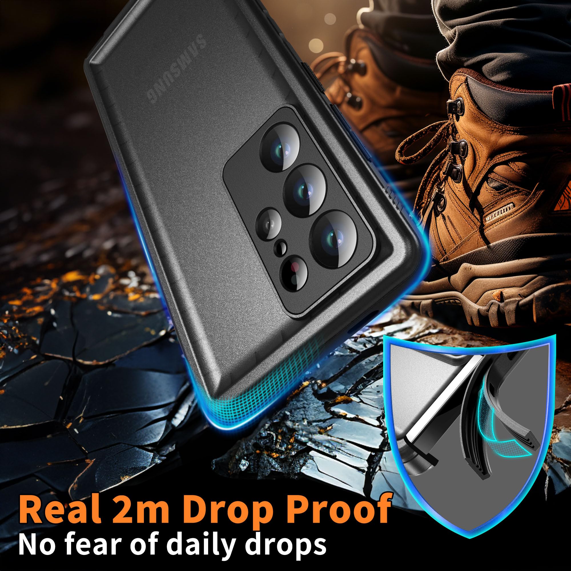 Samsung Galaxy S24 Ultra Waterproof Case - 360° Heavy Duty Shockproof Full Body Protection with Screen & Camera Protector | IP68 Dustproof Slim Design for Outdoor, Travel & Extreme Sports