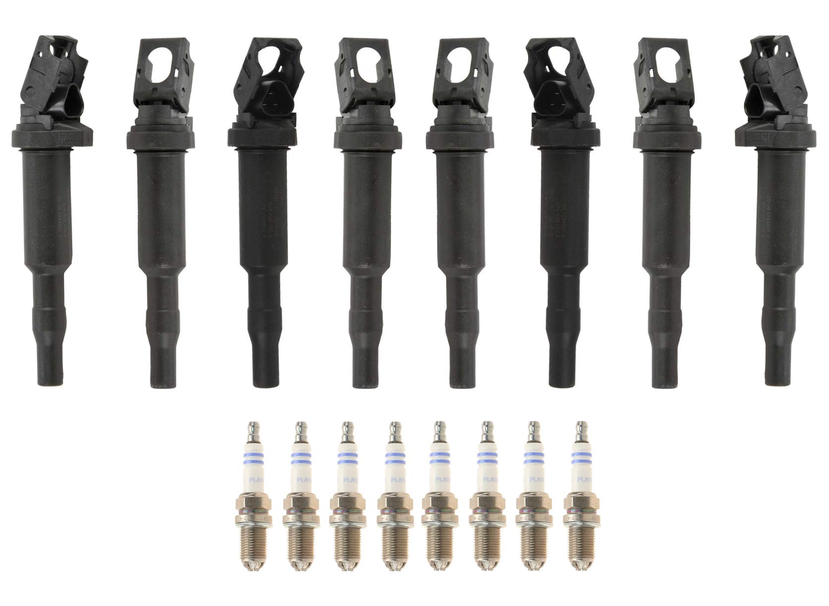 OEM Ignition Service Kit - 8 Ignition Coils & Spark Plugs for BMW 3 Series 5 Series X3 X5 - Improve Engine Performance & Fuel Efficiency - Perfect for DIY Auto Repair & Maintenance