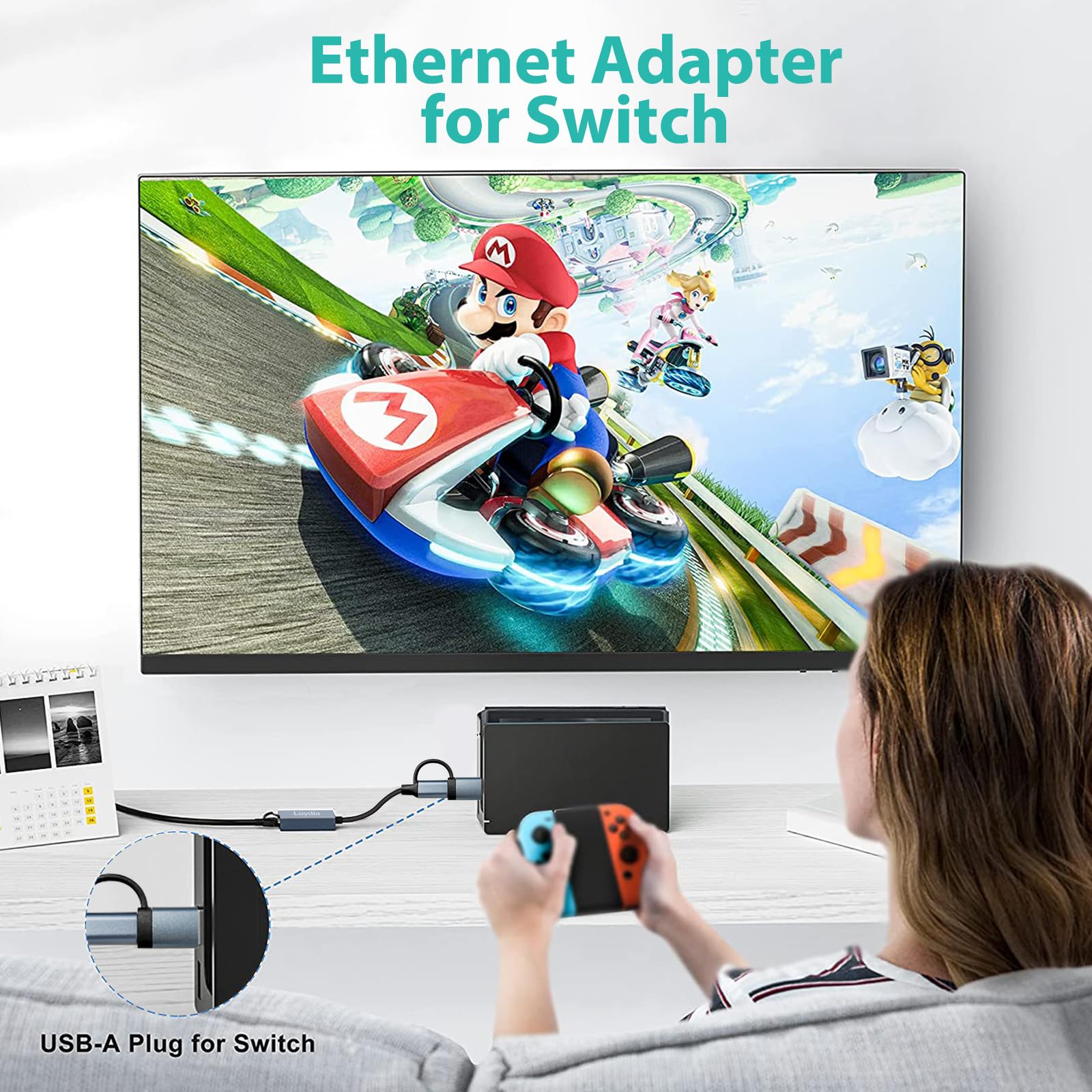 USB C to Ethernet Adapter, USB 3.0 to RJ45 Gigabit LAN Network Adapter (1000Mbps) for MacBook Pro/Air 2017-2023, iPhone 15 Pro/Pro Max, iPad Pro - Fast Wired Internet Connection for Gaming, Streaming & Home Office