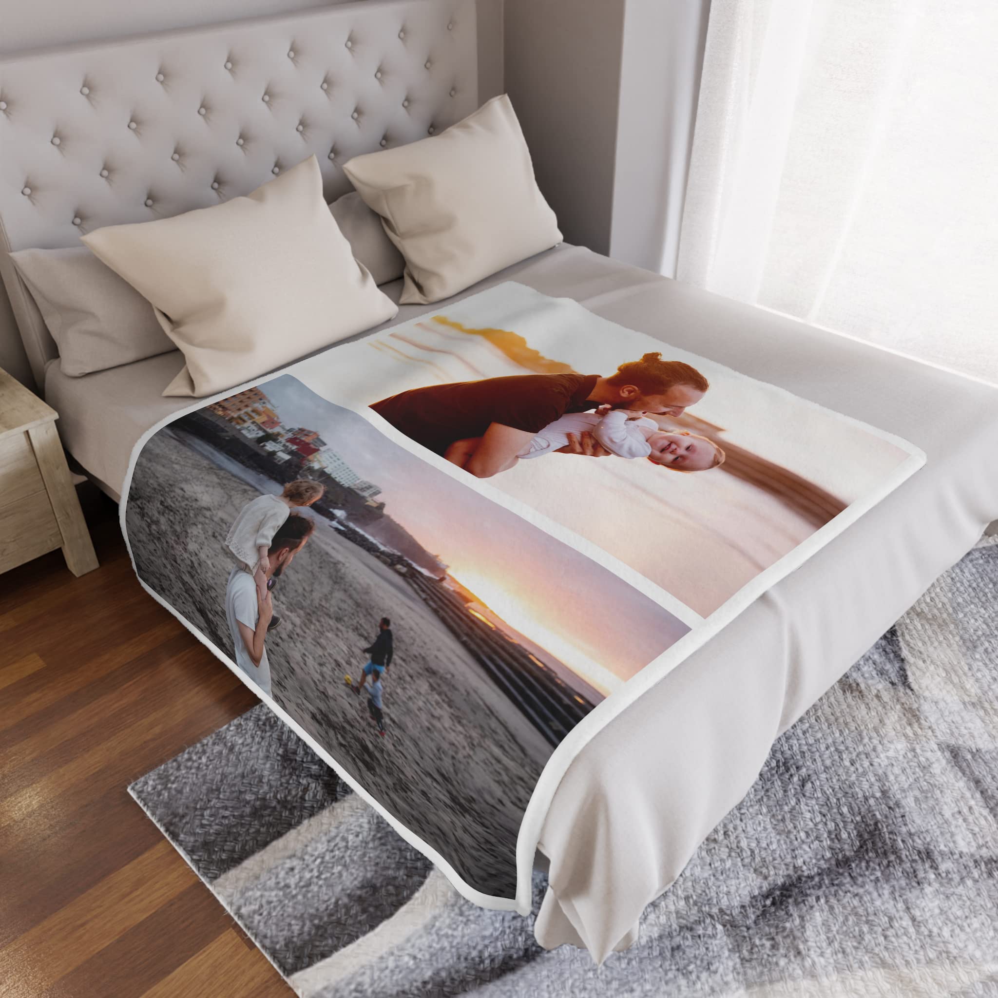 **Personalized Photo Collage Blanket - Custom Flannel Fleece Throw Blanket for Dad, Grandpa, Husband - Unique Gift from Daughter, Son, or Wife - Perfect for Father's Day, Birthdays & Cozy Family Moments**