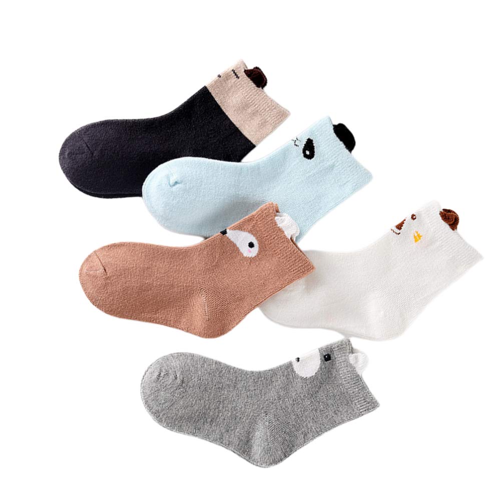 KESYOO 5-Pack Baby Sheep Cartoon Knee High Socks - Non-Slip Cotton Stockings for 1-3 Year Olds (Size S) - Perfect for Playtime, Nursery & Photo Shoots
