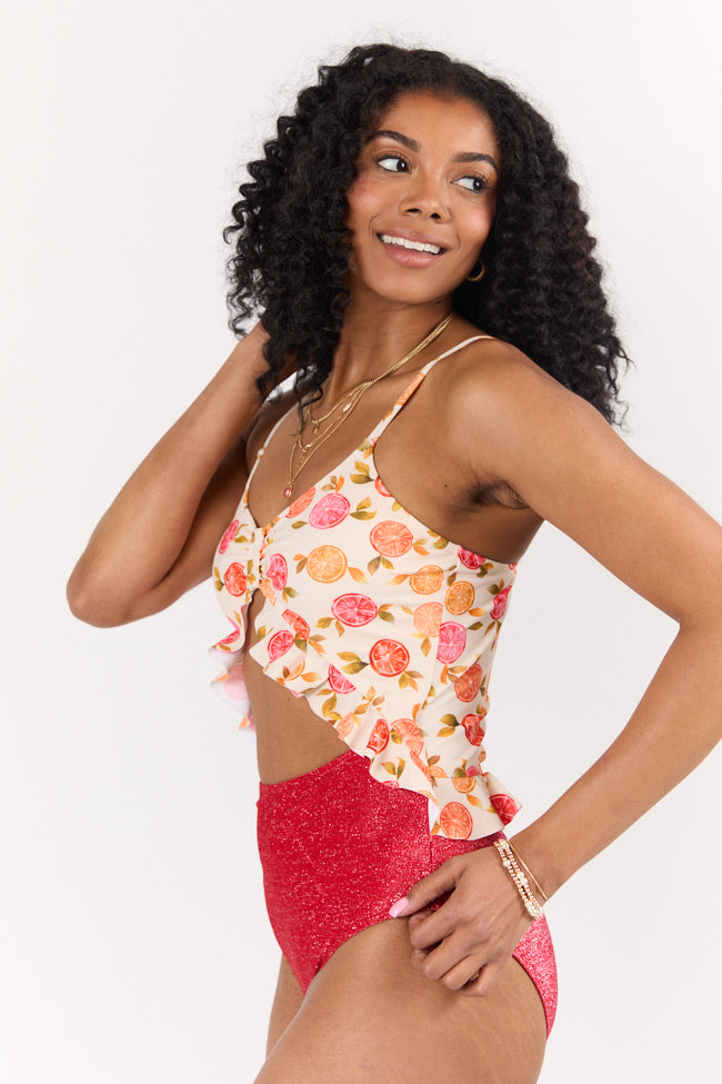 Citrus Grove One Piece Swimsuit for Women - Flattering Bathing Suit with Adjustable Straps | Perfect for Beach Vacations, Pool Parties & Summer Getaways