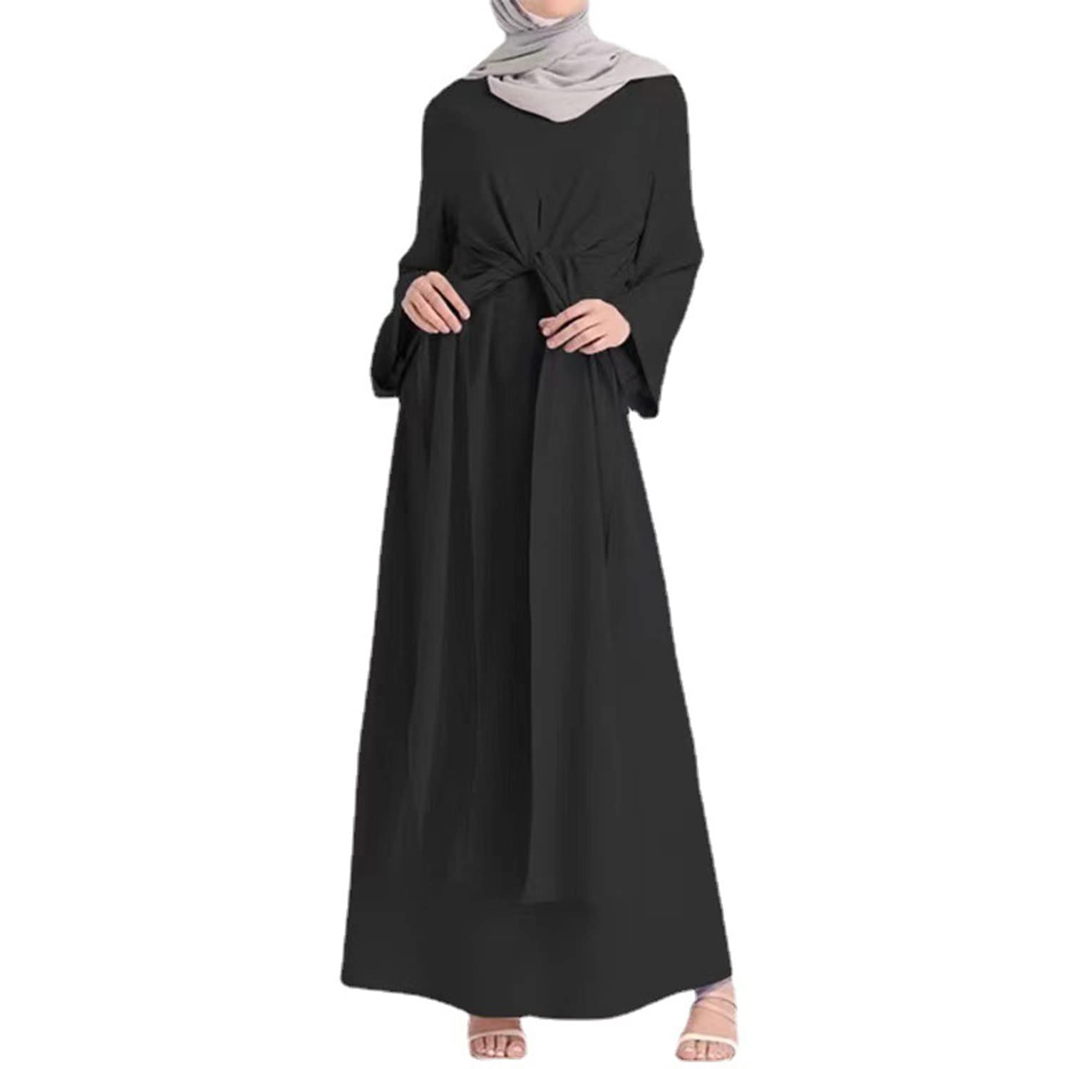 Elegant Women's Formal Long Dress - Vintage Cocktail & Casual Maxi Dress, Muslim Kaftan Abaya Robe for Evening Parties, Weddings & Special Occasions