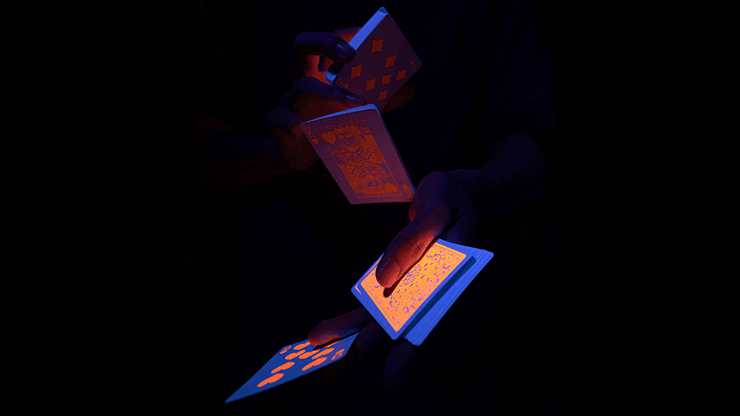 Glow in the Dark Playing Cards - Pumpkin Halloween Edition | UV Reactive Card Deck for Magic Tricks, Poker Night & Party Games | Perfect for Spooky Events, Nighttime Play & Collectors
