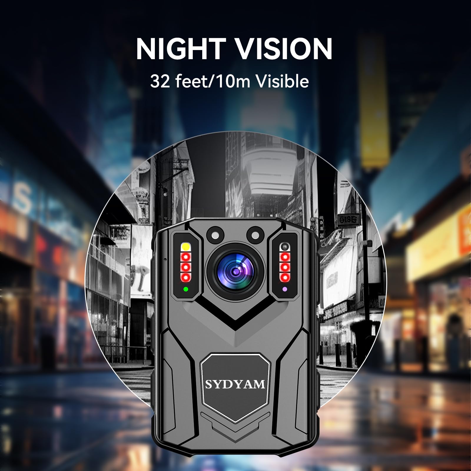 SYDYAM-Z5 2K 1440P Body Camera with 128GB Storage - 8-10 Hours HD Recording, IP67 Waterproof, Audio & Video Recorder - Ideal for Police, Security Guards, Hiking, Meetings & Daily Patrols