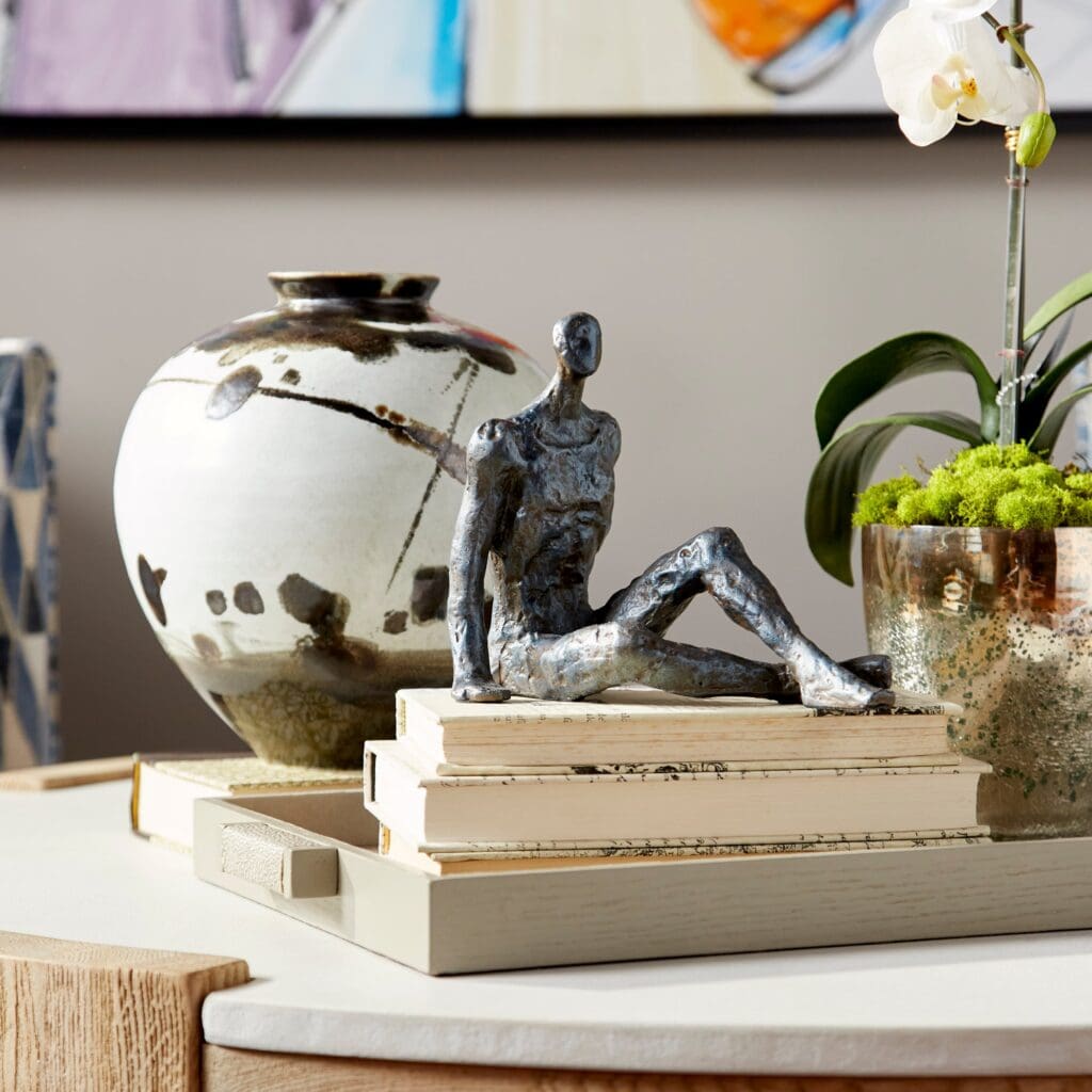 Cyan Design 10940 Modern Vase - Black and White Ceramic Home Decor for Living Room, Dining Table, Office | Medium Size Decorative Vase for Flowers & Centerpieces