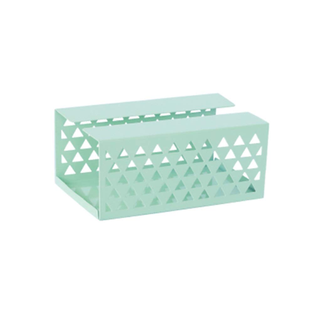 Elegant Iron Tissue Box Cover - Decorative Napkin Paper Holder for Kitchen & Bathroom Countertop - Green Large Size - Perfect for Home Decor & Gift Giving - Ideal for Living Room, Office, and Guest Bathroom Organization