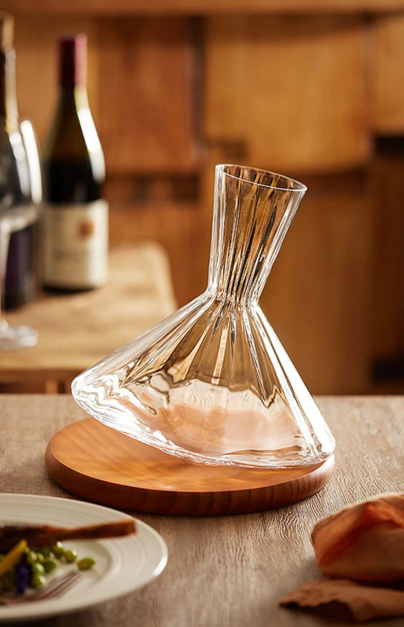 Aura 350 Rotating Glass Decanter - Premium Wine Aerator & Decanter for Red Wine Lovers - Perfect for Dinner Parties, Gifts & Home Bars