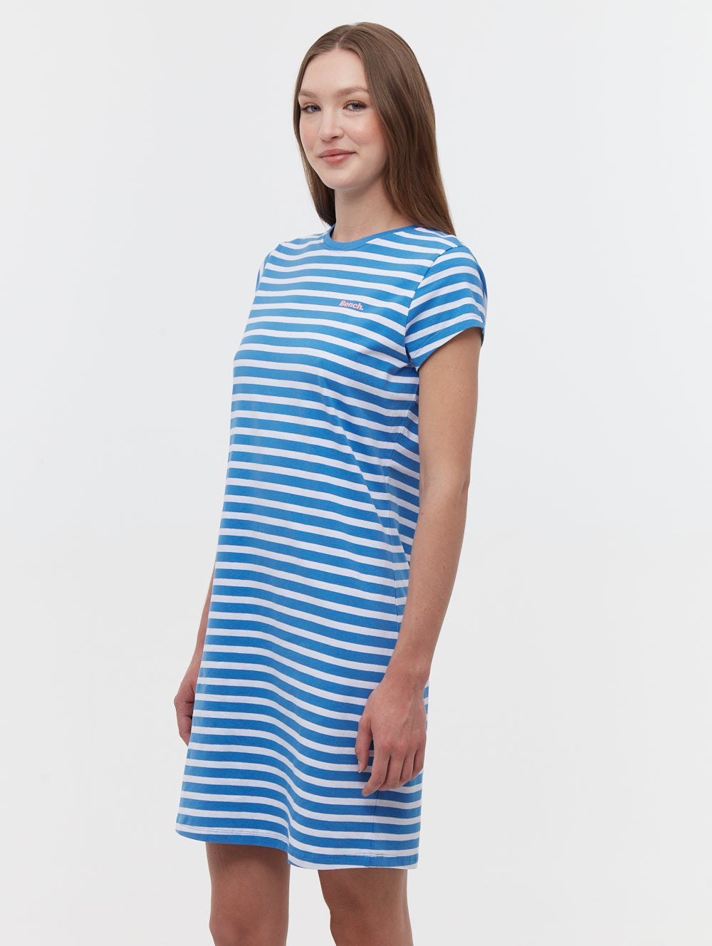 Mabelle Women's Striped T-Shirt Midi Dress - Casual Summer Flowy A-Line Dress for Beach, Vacation & Everyday Wear