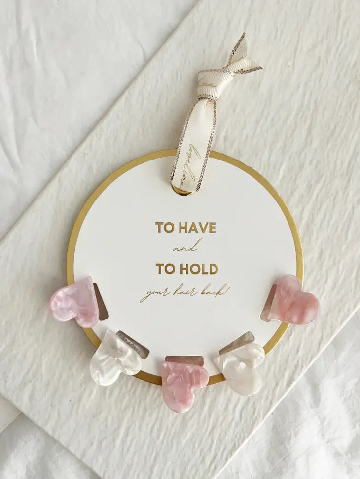Elegant Heart Acetate Hair Clip Set - Perfect Bridesmaid Gift for Weddings, Bachelorette Parties & Special Occasions