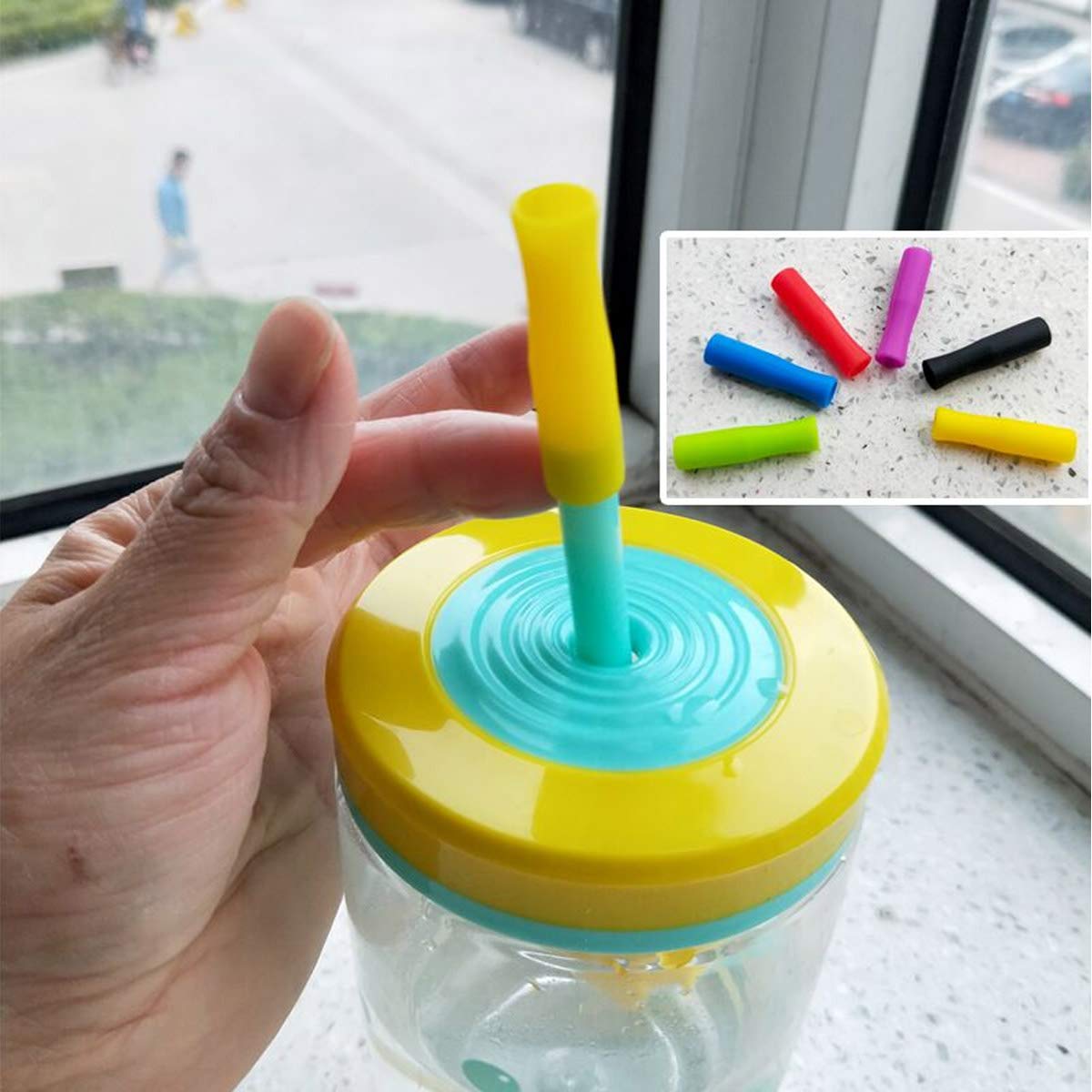 12-Pack Reusable Stainless Steel Straws with Silicone Tips - Eco-Friendly Metal Drinking Straw Covers for Smoothie, Iced Coffee & Cocktails - BPA-Free Dishwasher Safe for Home, Office & Travel