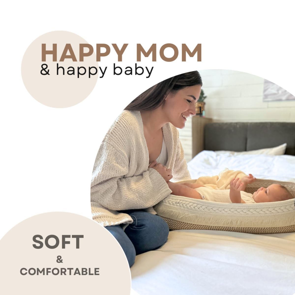 ZEAL'N LIFE Portable Baby Changing Basket with Diaper Storage, Soft Blanket & Waterproof Changing Pad - Nursery Organizer for Dresser, Travel & Newborn Essentials (Beige) | Perfect for Home, Nursery & On-the-Go Diaper Changes