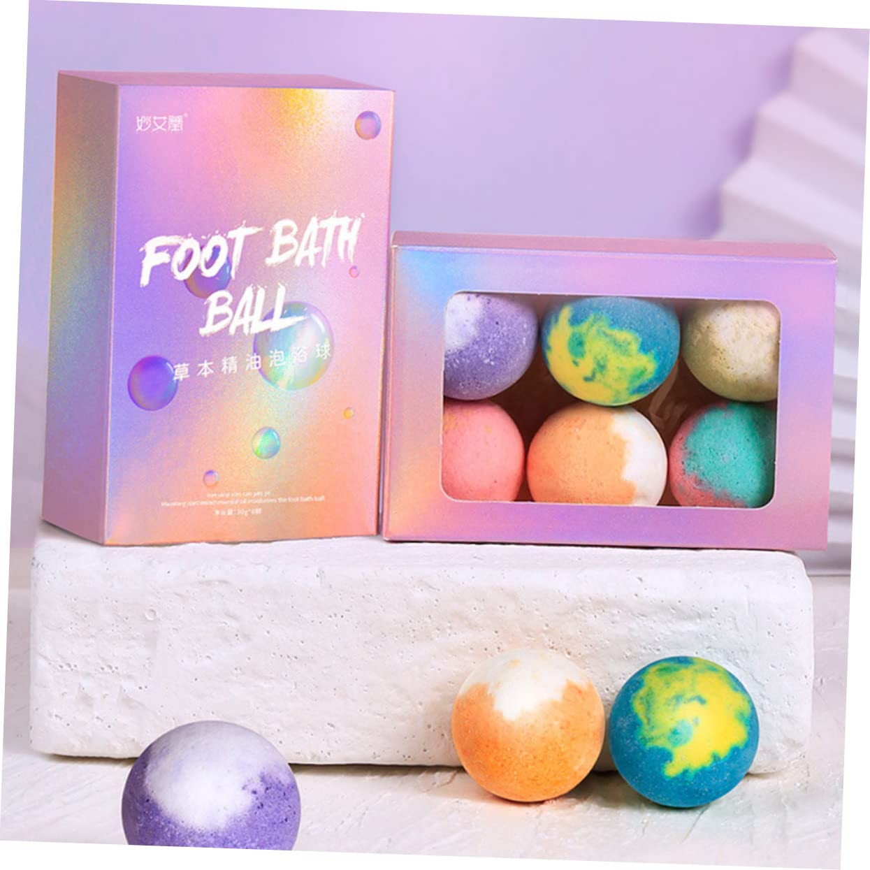 Balacoo 6 Pack Herbal Foot Soak Balls - Natural Relaxing Foot Spa for Home Care, Stress Relief & Detox - Perfect for Relaxation After Work, Travel or Pedicure Prep