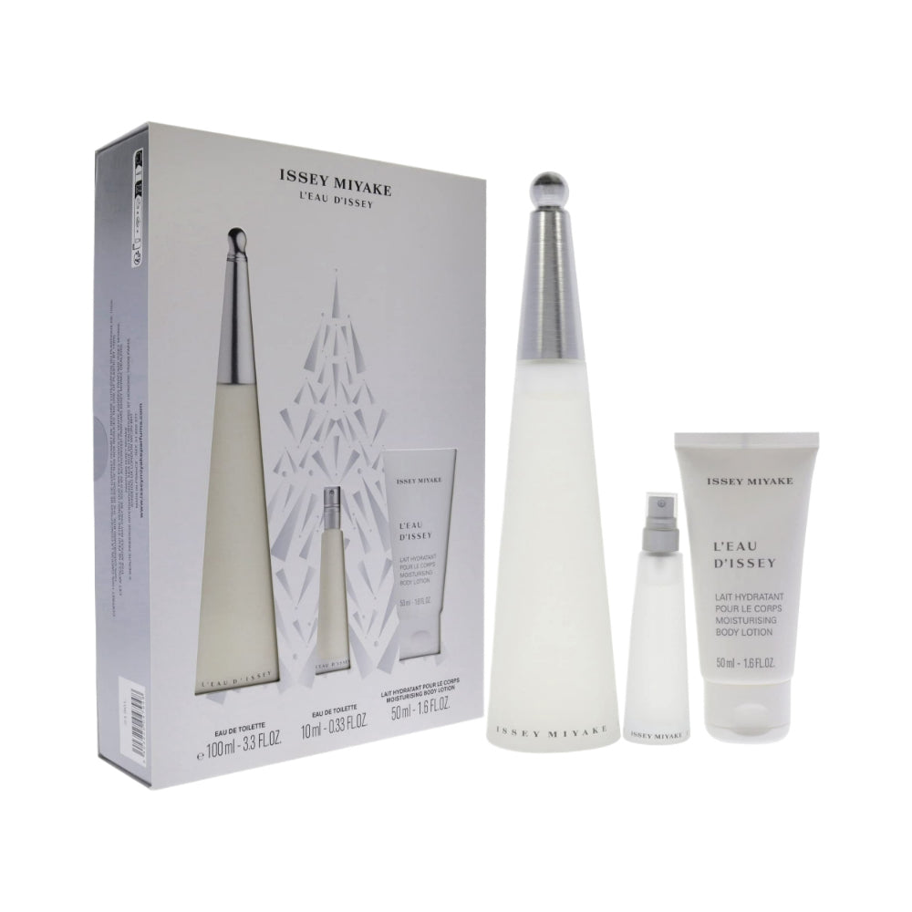 Issey Miyake L'eau D'Issey 3-Piece Eau de Toilette Gift Set - 100ml Perfume for Women, Fresh Floral Scent, Daytime & Evening Wear, Perfect for Gifts & Special Occasions