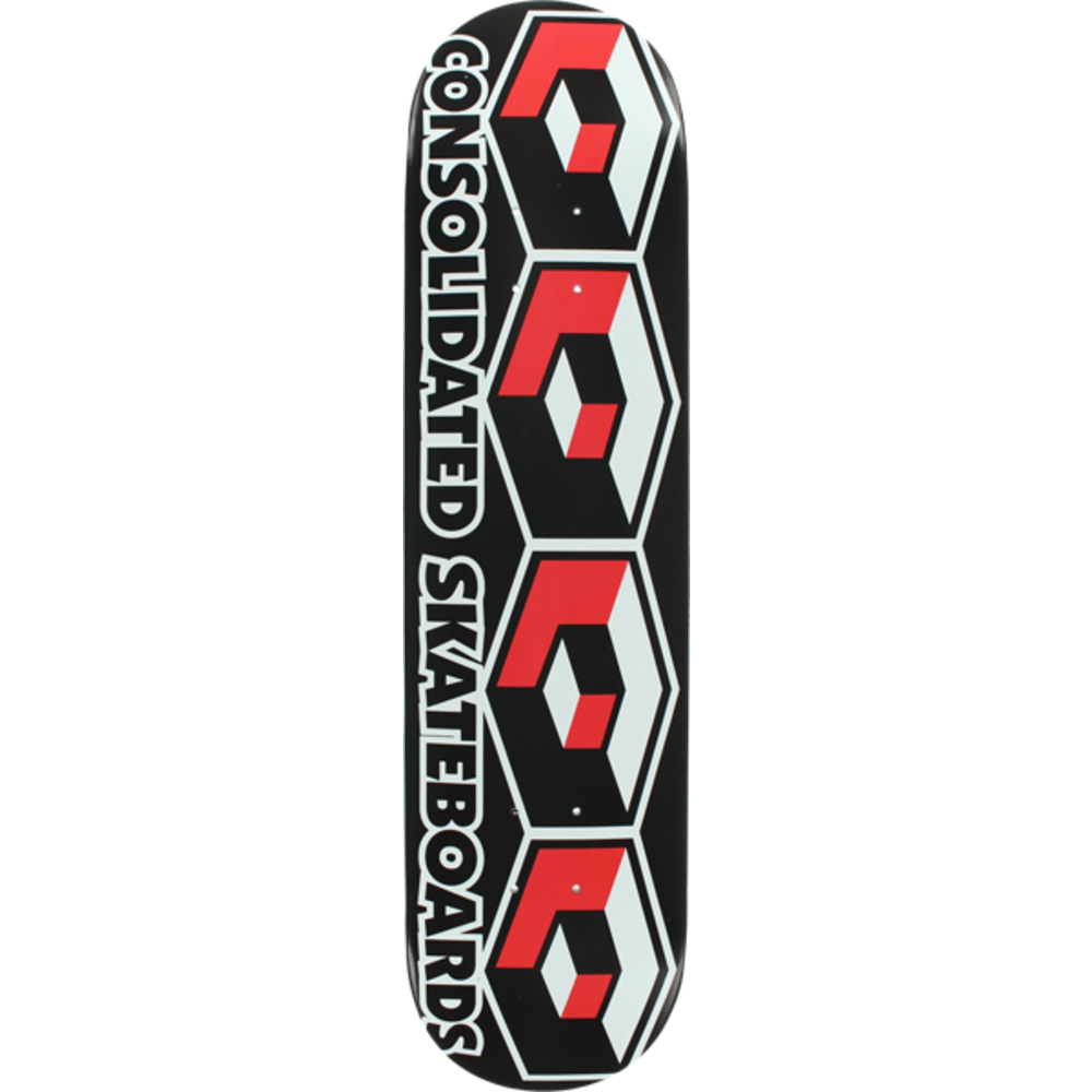 Premium 4 Cube Skateboard Deck 7.75 Inch - Black/Red (Deck Only) | Perfect for Street Skating, Tricks & Custom Builds