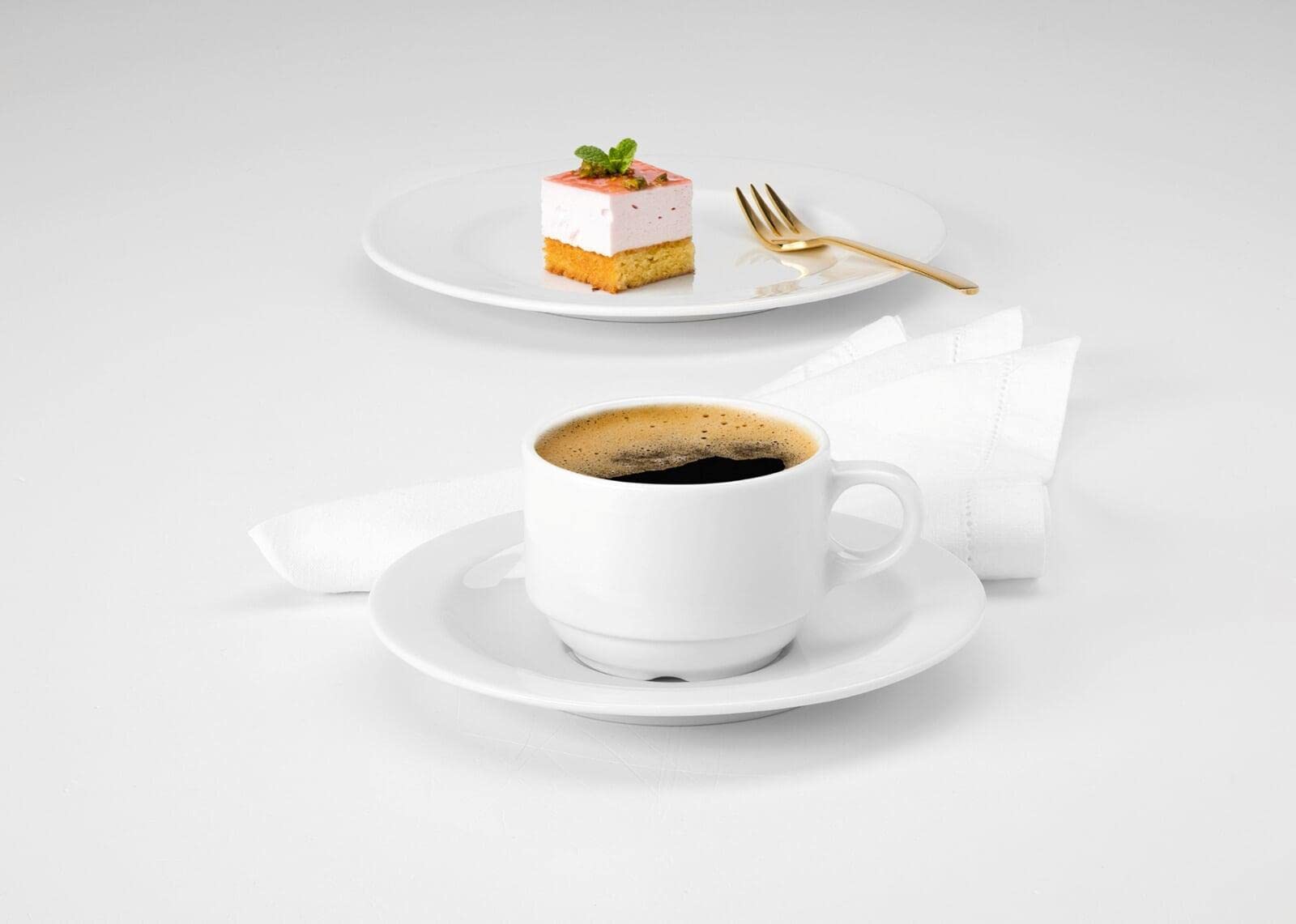 Premium White Porcelain Coffee & Tea Saucers - 6.4 Inch Commercial Dinnerware Set of 6 - Elegant Restaurant, Café & Home Use for Serving Desserts & Beverages