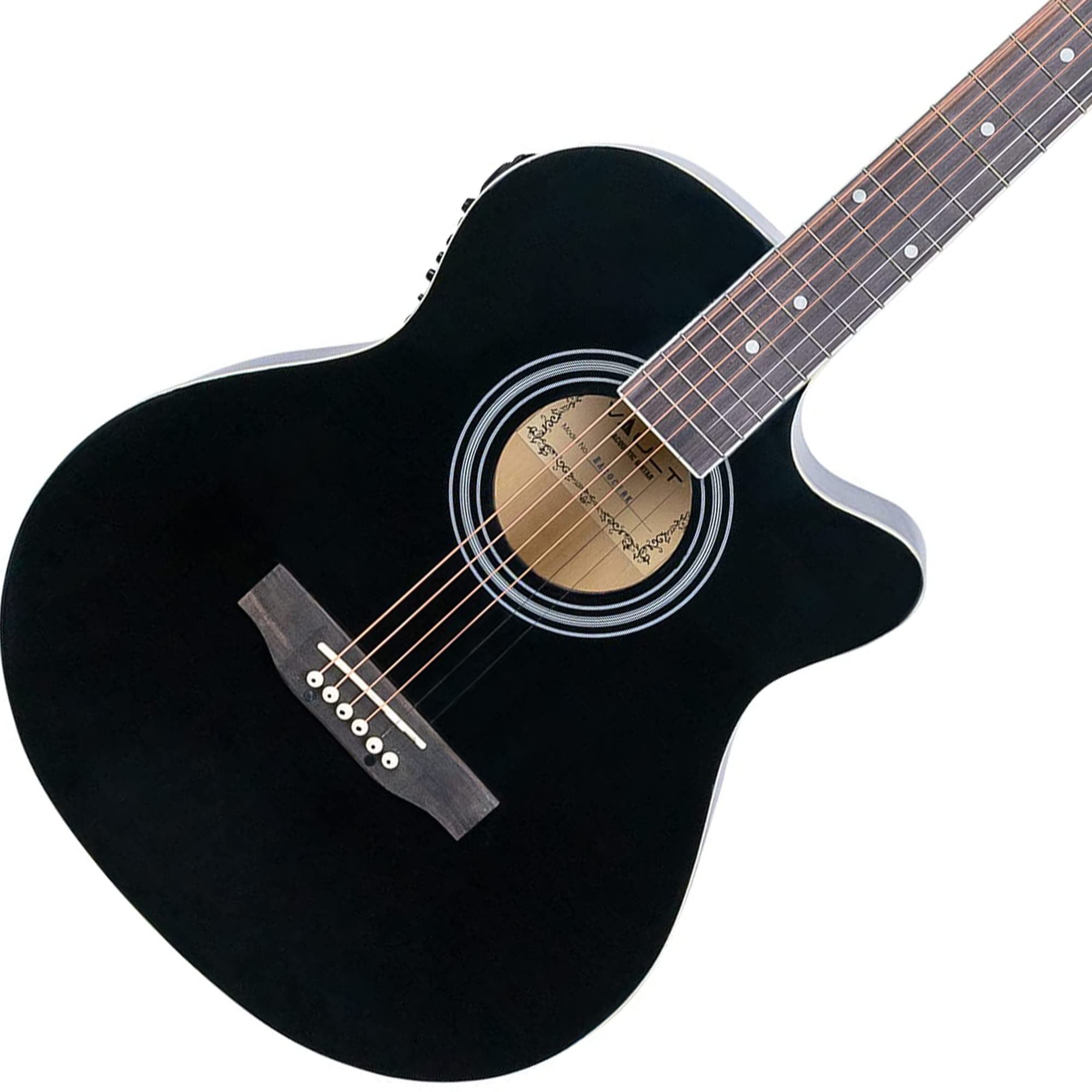EA-20CE Cutaway Acoustic-Electric Guitar Bundle - Black with Gig Bag, Tuner, Strap, Strings, Cable, Picks & Austin Bazaar DVD | Perfect for Live Performances, Studio Recording & Traveling Musicians