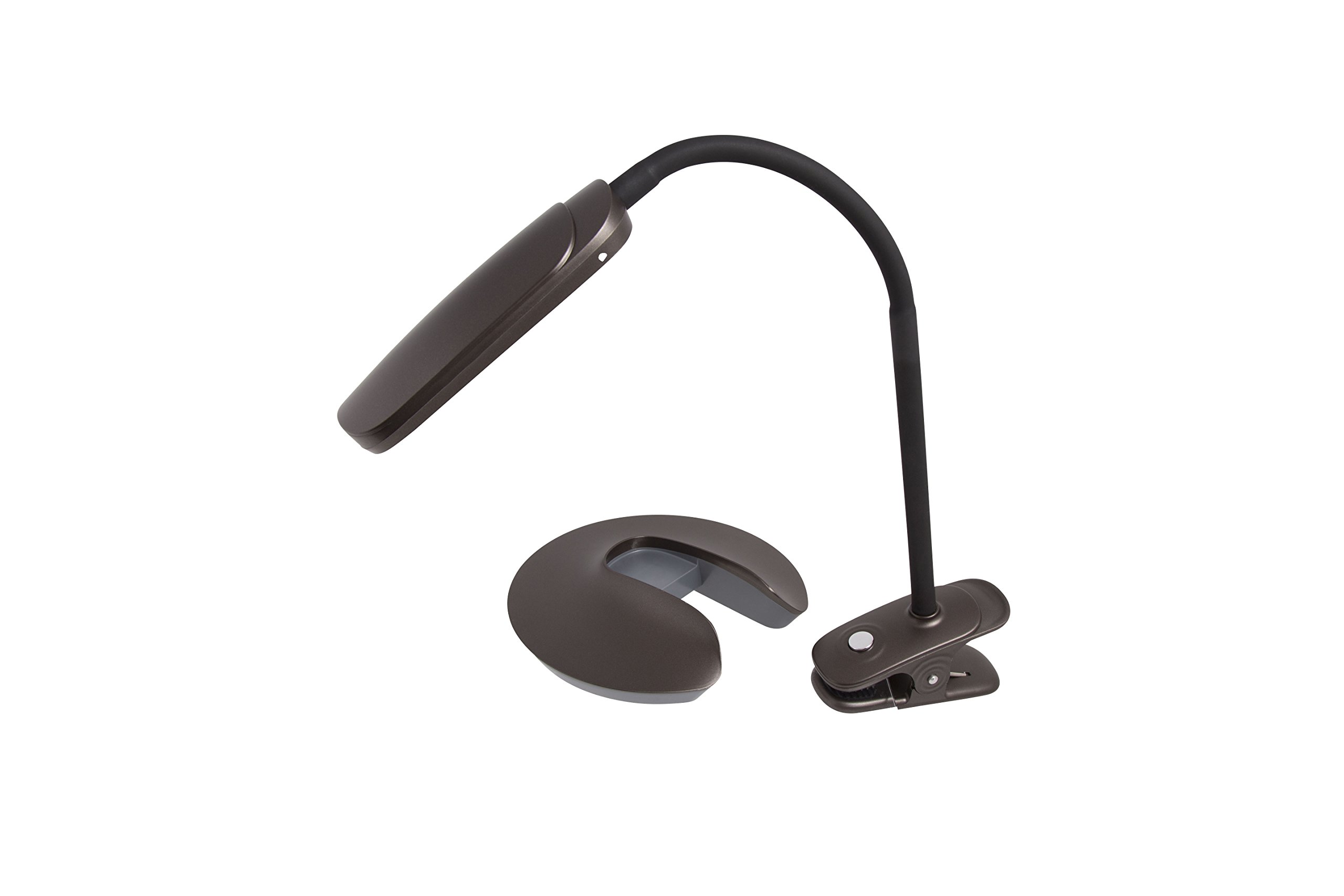 2-in-1 Clip-On Slim Head Flex LED Desk Lamp - Adjustable Illuminator 41897 for Home Office, Study & Reading - Energy Saving Task Light with Flexible Gooseneck
