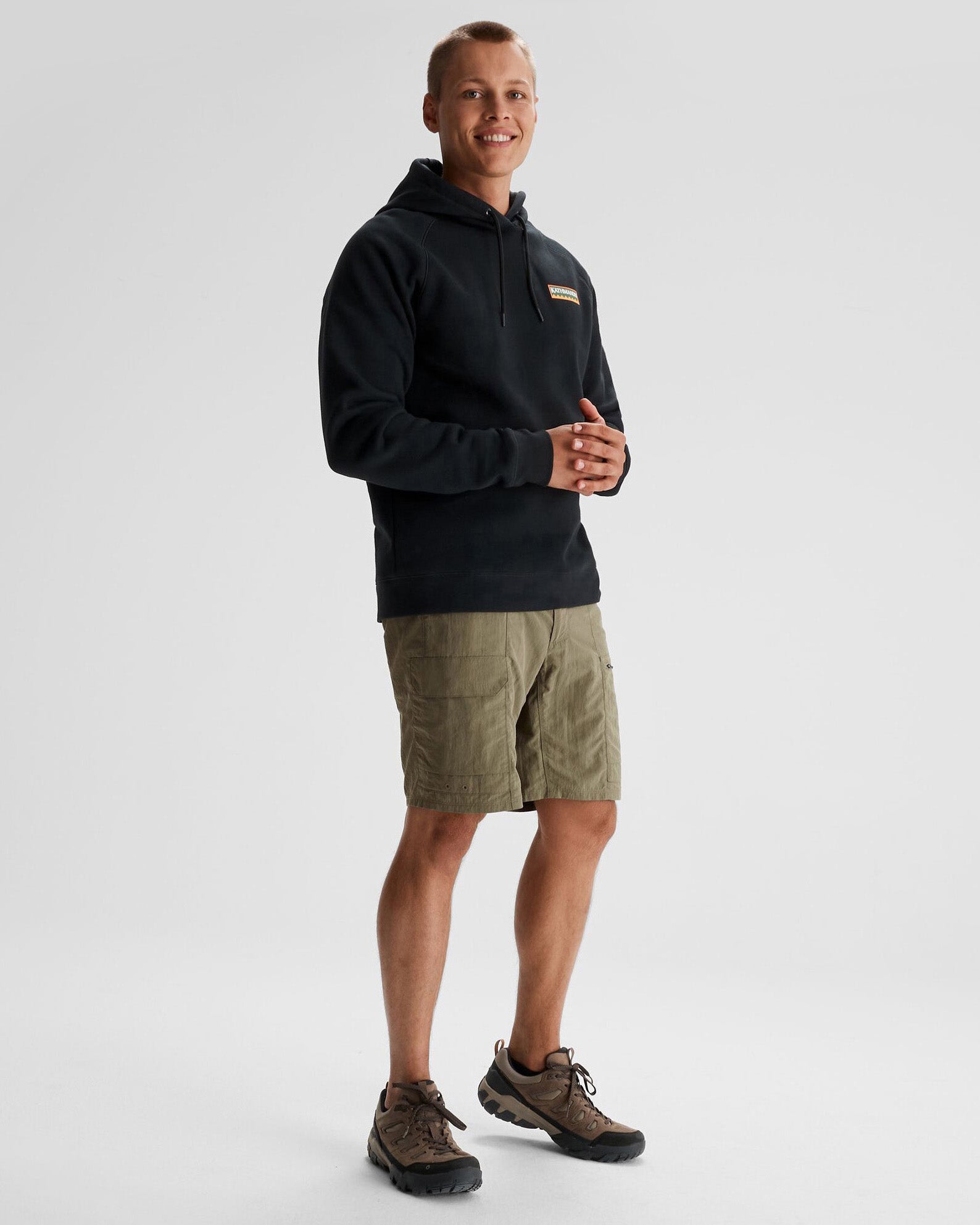 Men's Kathmandu Heritage Logo Slouchy Hoodie - Black | Cozy Pullover Sweatshirt for Casual Wear & Outdoor Adventures