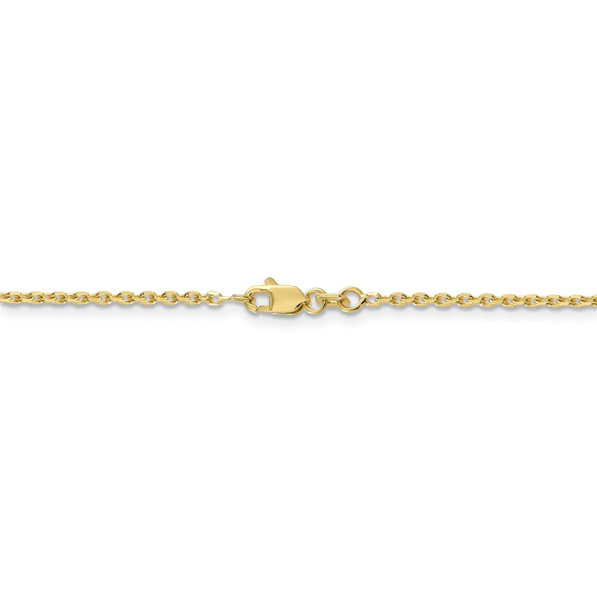 10k 1.65mm Solid D/C Cable Chain Necklace - 16 Inch Yellow Gold Jewelry for Women & Men - Perfect for Layering, Gifts & Everyday Wear