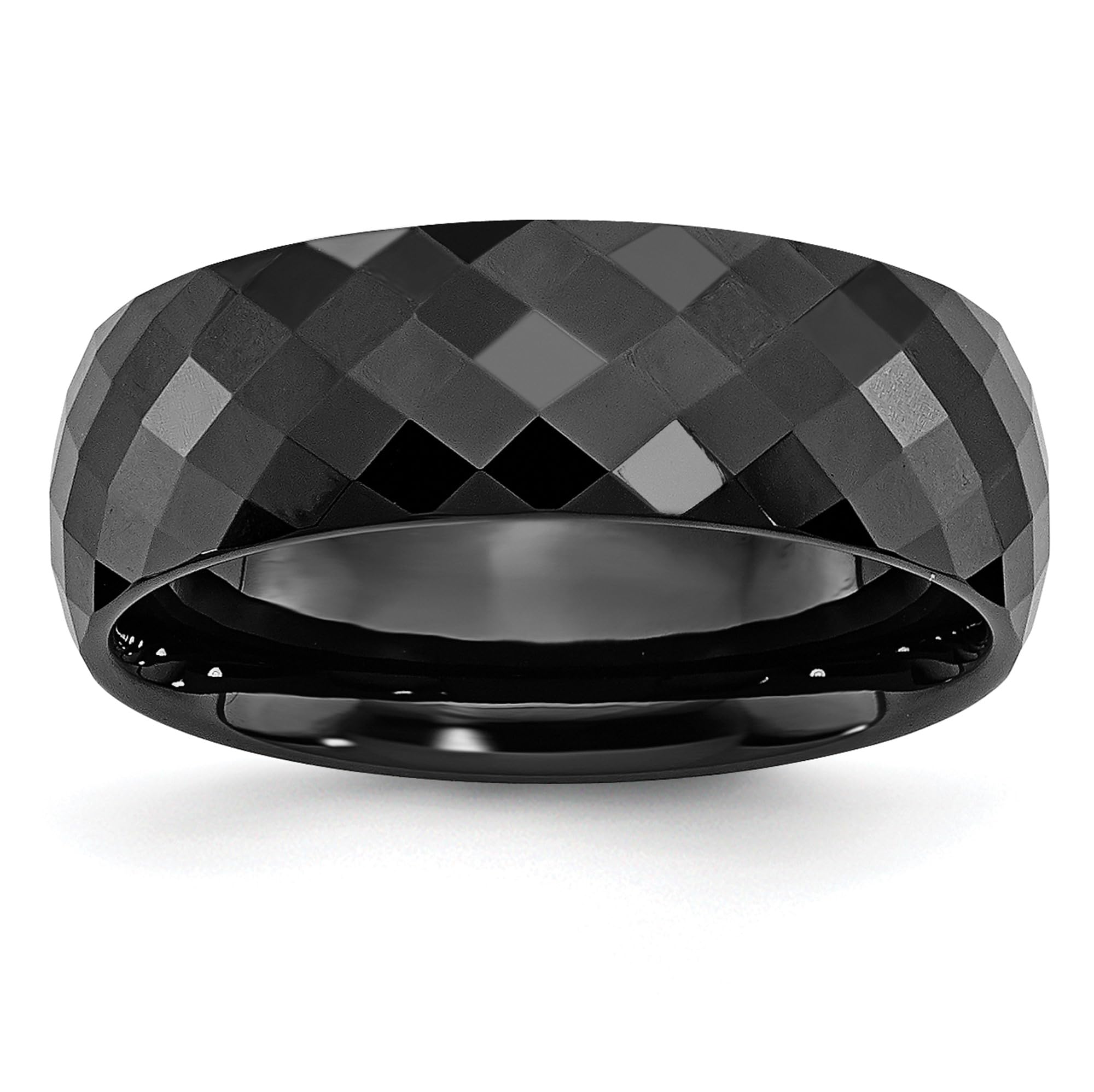Ceramic Black 7.5mm Plain Classic Wedding Band Ring for Men - Durable & Scratch-Resistant Wedding Ring for Grooms, Engagement, Anniversary & Everyday Wear
