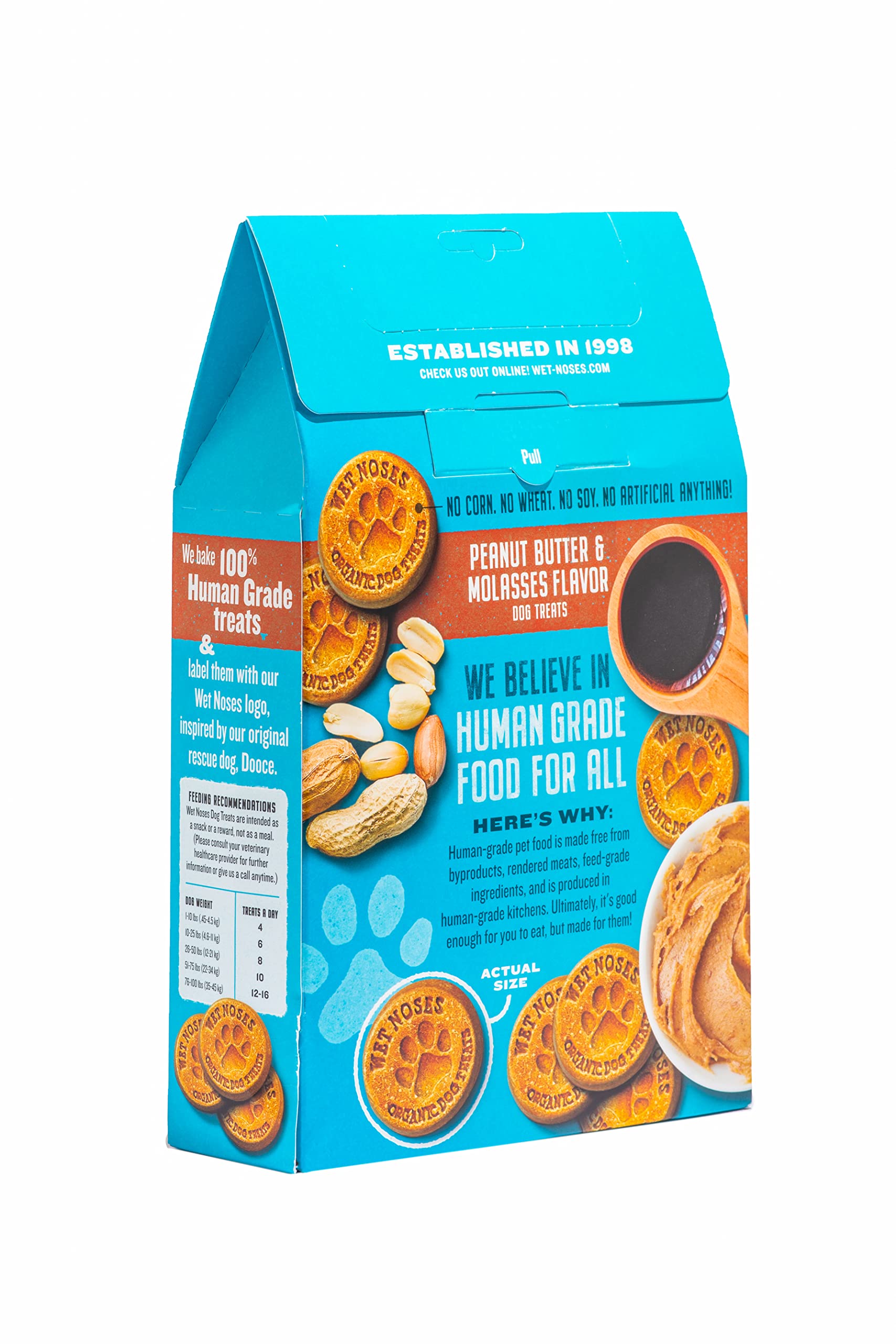 Grain-Free Peanut Butter Molasses Dog Treats 14 oz - All-Natural Soft Baked Biscuits for Small & Large Dogs - Perfect for Training, Rewards & Dental Health