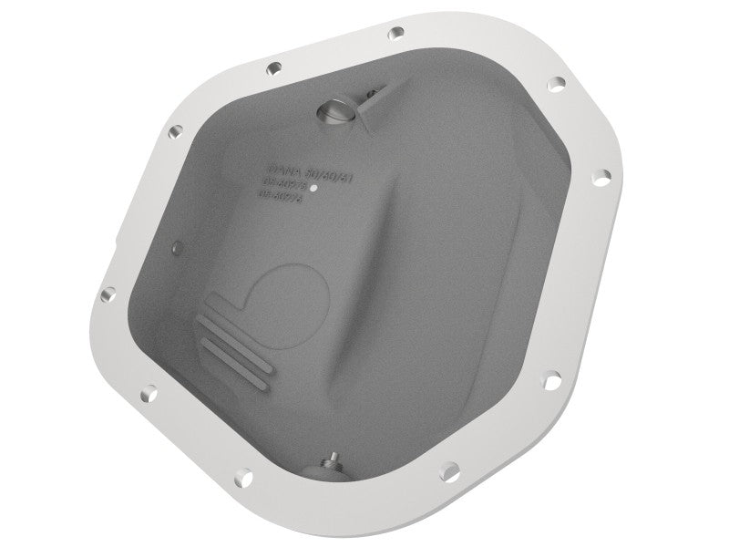 AFE Street Series Raw Front Differential Cover for Ford Diesel Trucks 1994.5-2014 (7.3L/6.0L/6.4L/6.7L V8) - Heavy Duty Protection for Off-Road & Towing