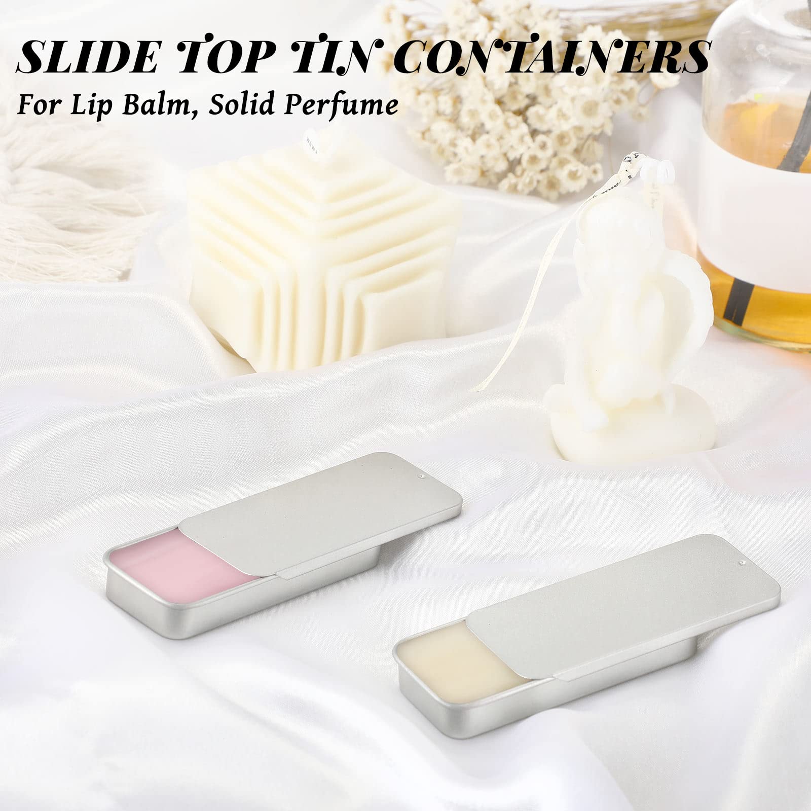 40 Pcs Small Slide Top Tin Containers - 3.15