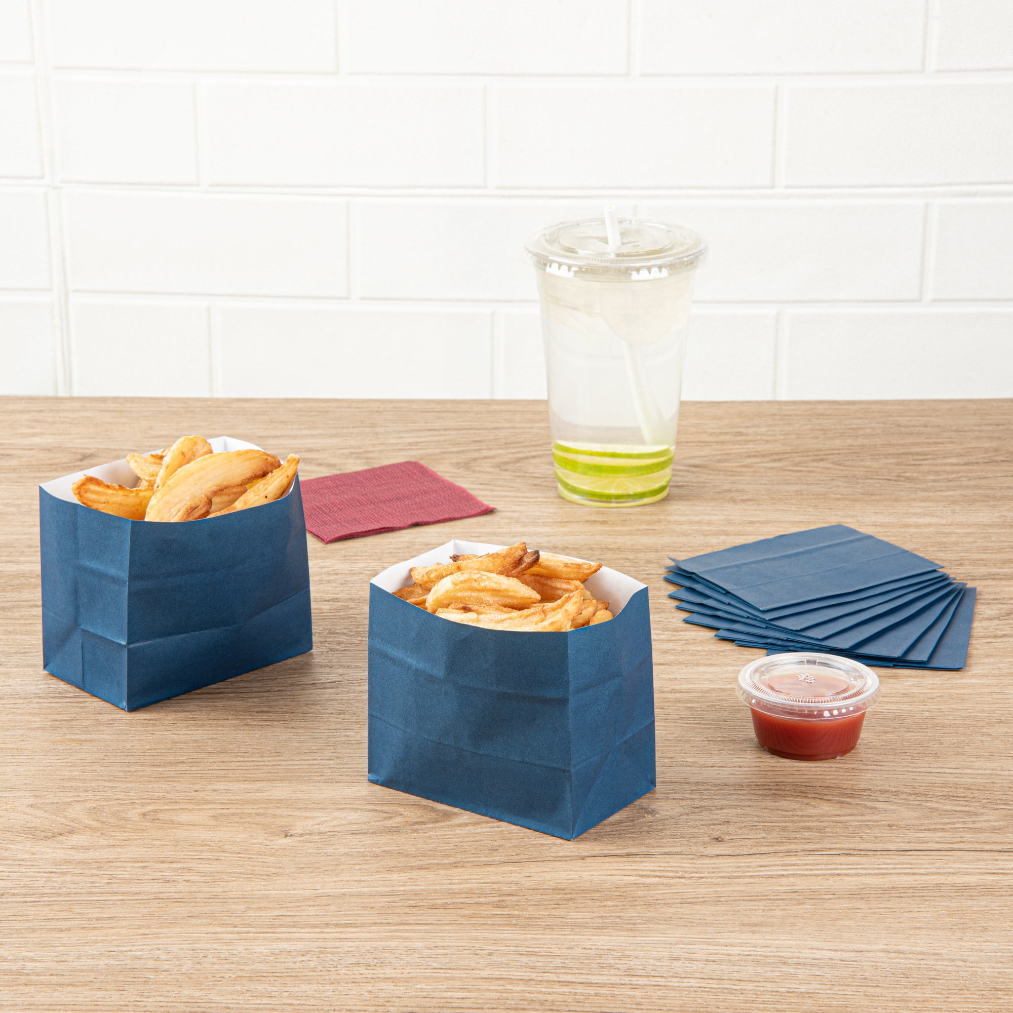 Premium Midnight Blue Paper Snack Bags 4.25