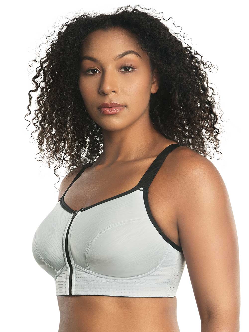 Wire-Free Zip Front Sports Bra for Women - Comfortable & Supportive Workout Bra for Running, Yoga & Gym