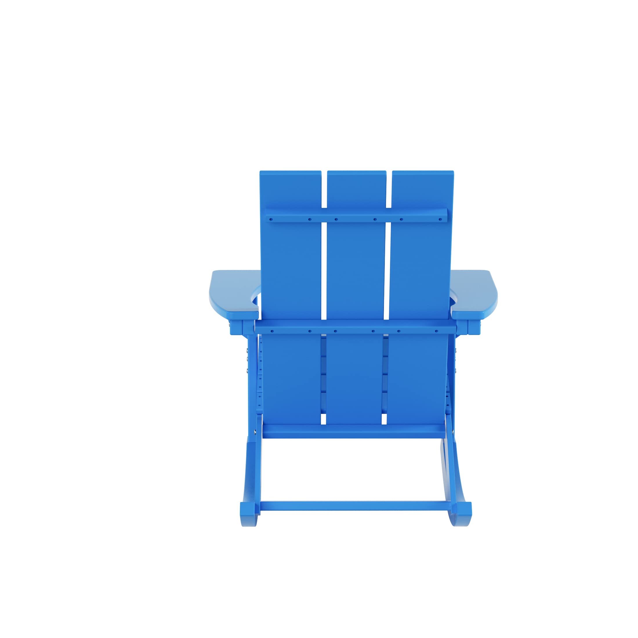 WO Home Furniture 4-Piece Patio Rocking Chair Set - Modern Outdoor HDPE UV-Resistant Rocking Chairs in Pacific Blue - Perfect for Backyard, Garden, Poolside & Porch Relaxation