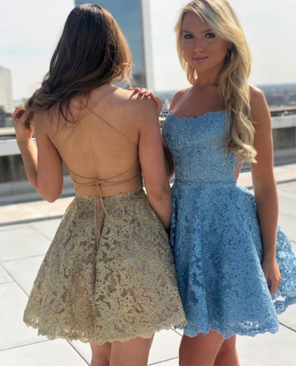 JAEDEN Short Lace Homecoming Dresses 2024 | Backless HOCO Prom Dress for Women | Perfect for School Dances, Parties & Special Occasions