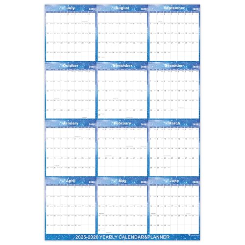 2025-2026 Yearly Wall Calendar - Blue Star