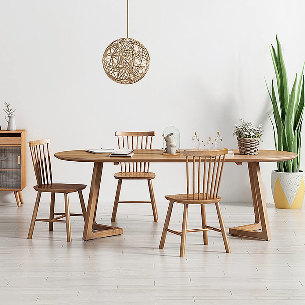 Mid-Century Modern Oval Dining Table & Coffee Table Set - 6ft x 31.5 Inches - SUSUO Minimalist Living Room Furniture Collection for Dining Area and Lounge Spaces