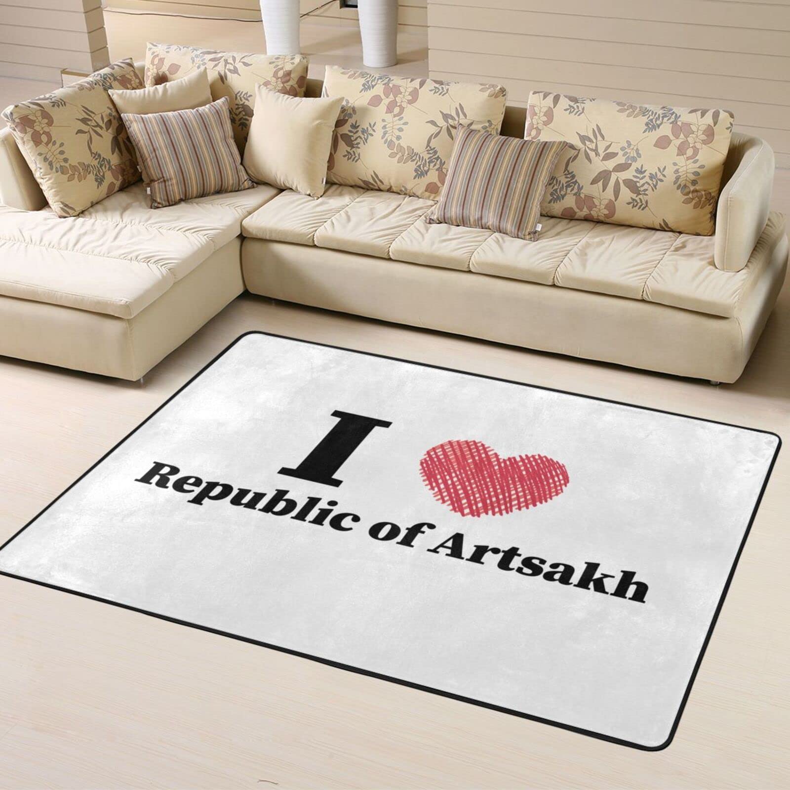 4x6 Feet Soft Non-Slip Indoor Area Rug for Living Room & Bedroom - Republic of Artsakh Themed Carpet - Perfect for Home Decor, Dorm Rooms, and Cozy Spaces