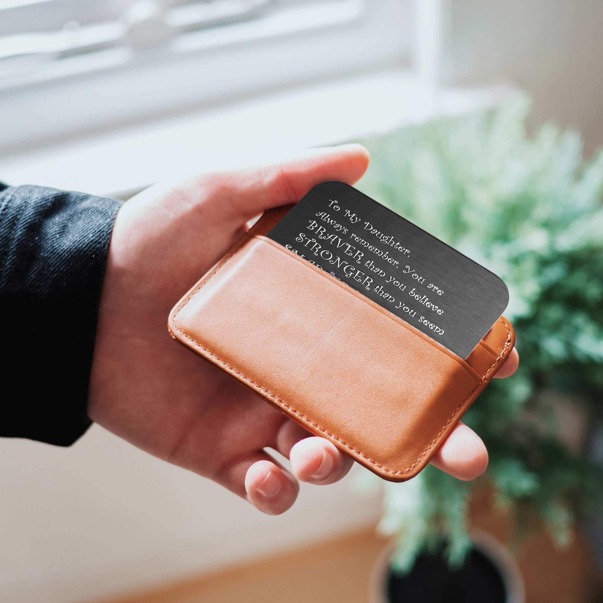Personalized Engraved Metal Wallet Card for Granddaughter - Braver Stronger Smarter Photo Gift | Perfect for Birthdays, Graduation & Special Occasions