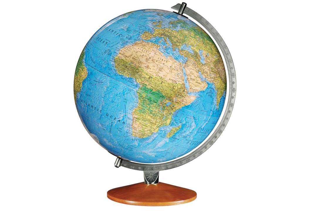 Replogle 12 Inch Illuminated World Globe with Stand - Light Up Raised Relief Educational Globe for Kids & Classrooms | USA Made | Perfect for Geography Learning & Home Decor