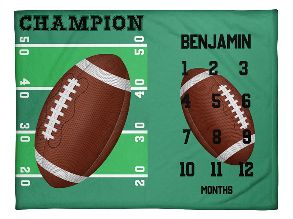 Soft Rugby Football Baby Blanket for Boys & Girls - Newborn Monthly Milestone Photography Backdrop - Perfect for Sports-Themed Nursery, Football Fan Gifts & Infant Photo Shoots